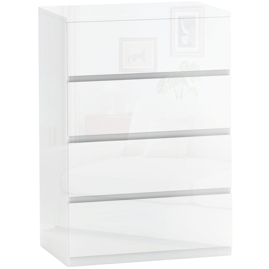 HOMCOM Cómoda 4 Gavetas de Madeira Moderna 55x33x80 cm