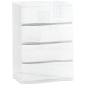 HOMCOM Cómoda 4 Gavetas de Madeira Moderna 55x33x80 cm