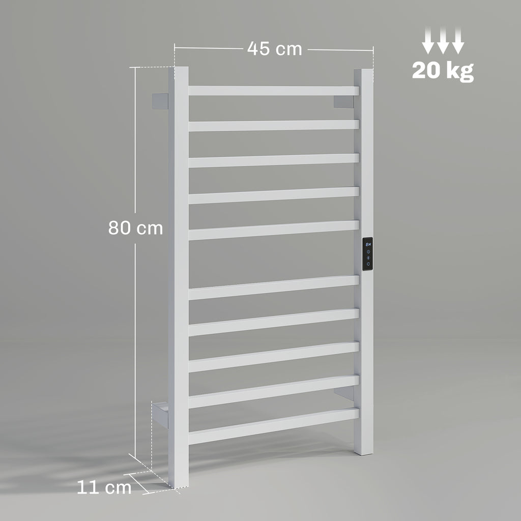 HOMCOM Toalheiro Elétrico de Parede 110W WIFI 10 Barras Branco
