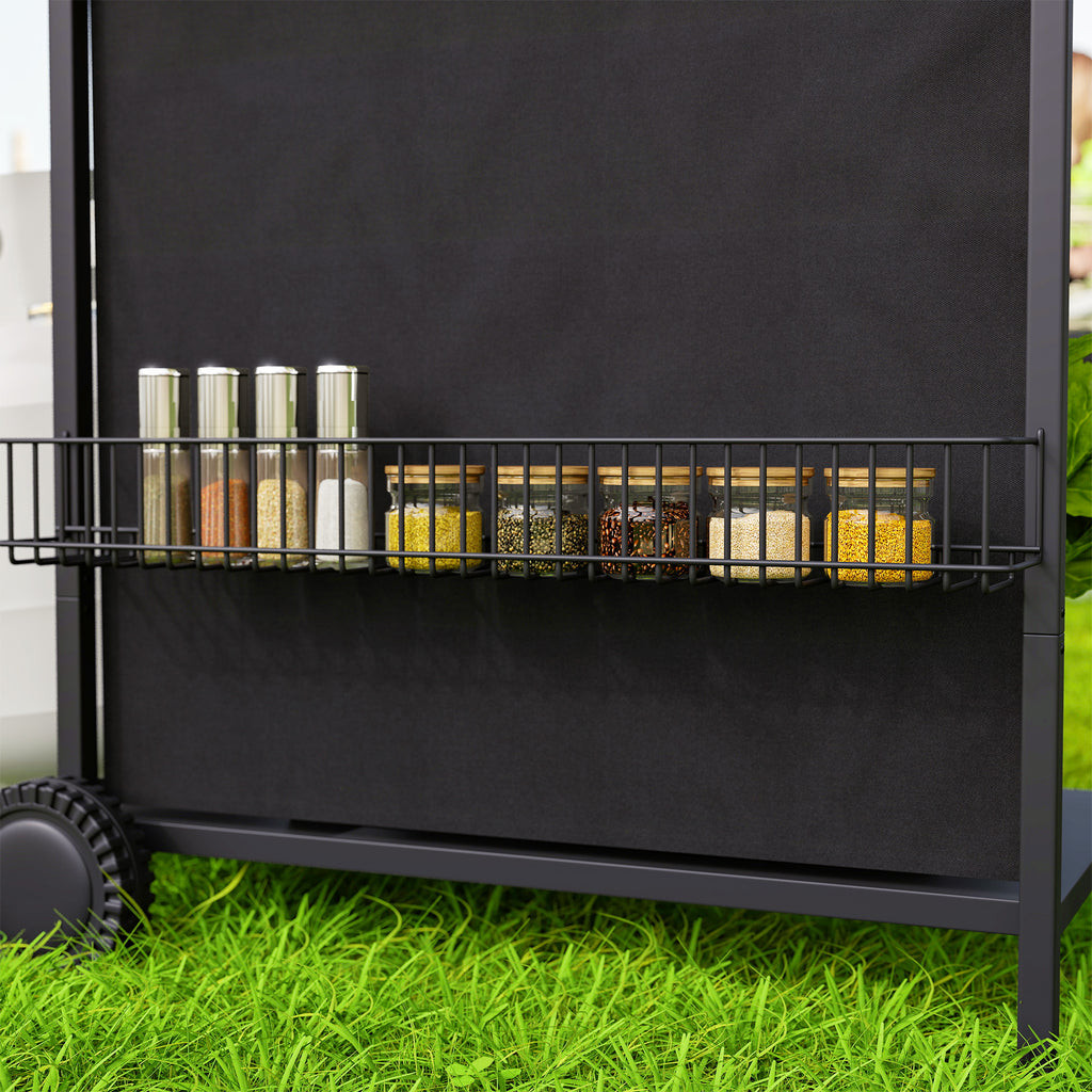 Outsunny Barbecue a Gás 4+1 Queimadores 12 kW Preto