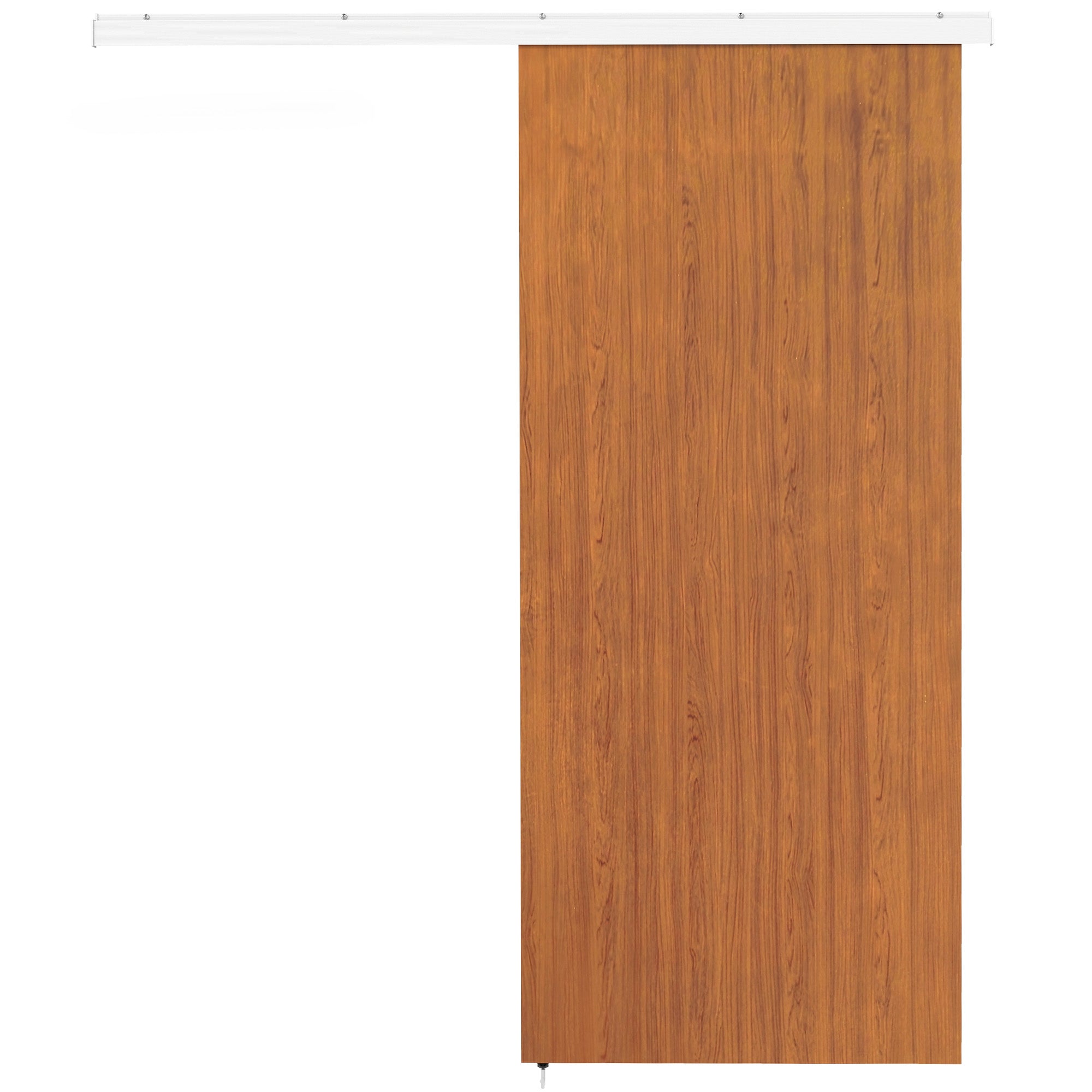 Porta de Correr HOMCOM 90x210 cm com Trilho e Ferragens, Castanho