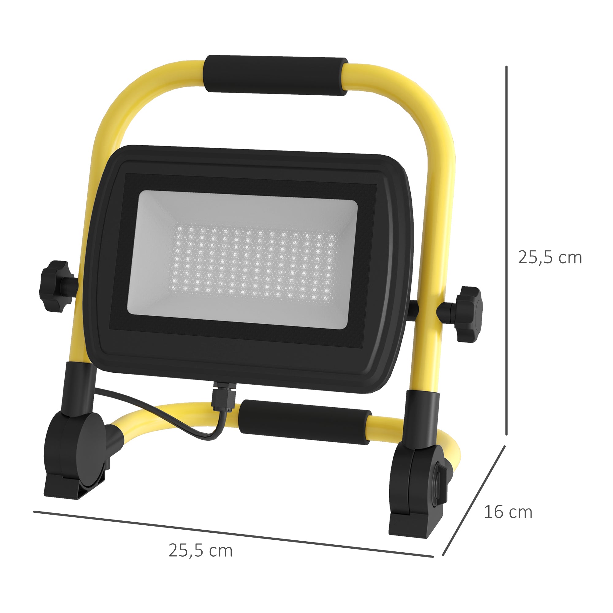 HOMCOM Projetor LED 50W 4250 Lúmenes IP65 Amarelo