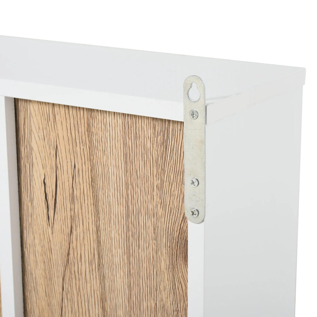 HOMCOM Armário de Espelho com Prateleiras, 60x15x49 cm, Branco e Carvalho