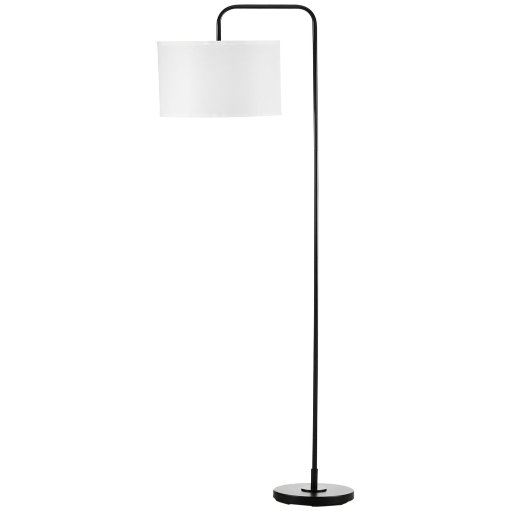 HOMCOM Candeeiro de Pé Moderno com Ecrã de Linho, Branco e Preto