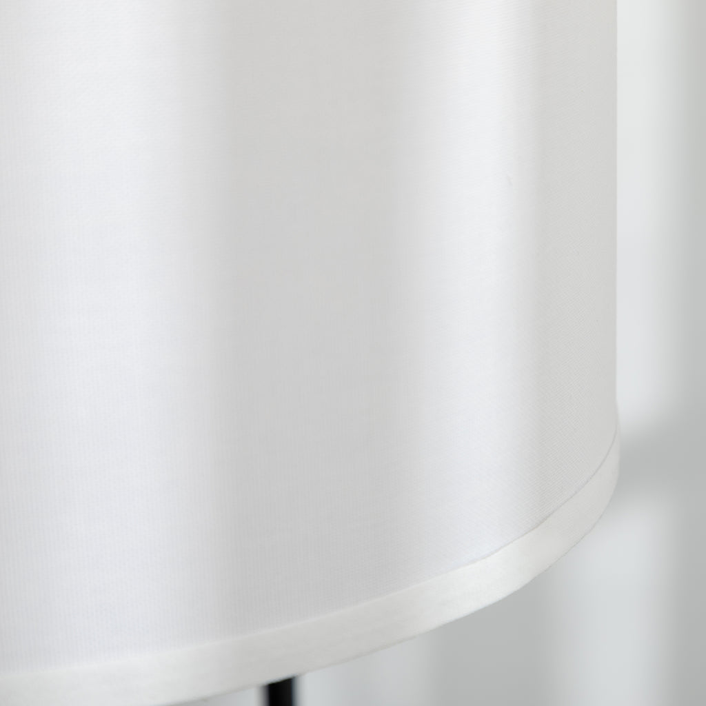 HOMCOM Candeeiro de Pé Moderno com Ecrã de Linho, Branco e Preto