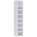 HOMCOM Sapateira Dobrável de 8 Níveis com Portas Transparentes, 26x35x140 cm