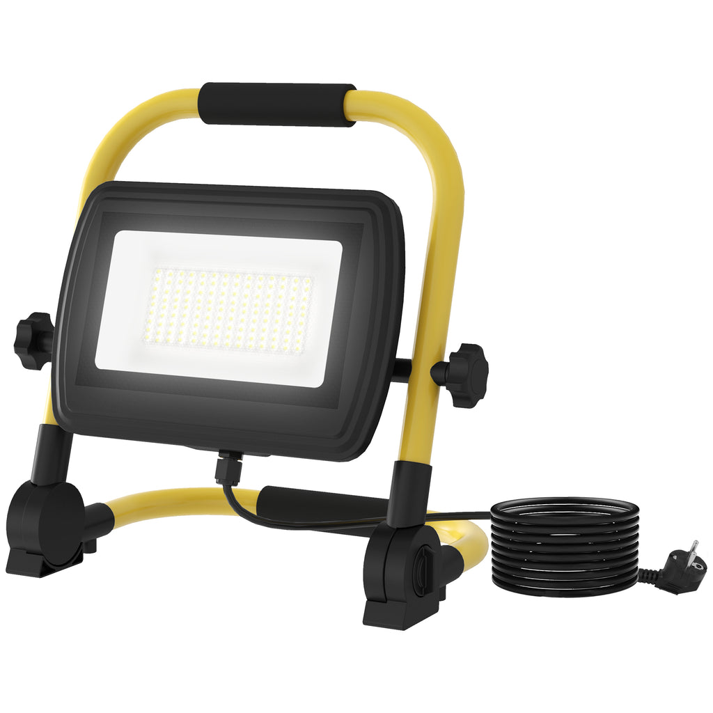 HOMCOM Projetor LED 50W 4250 Lúmenes IP65 Amarelo