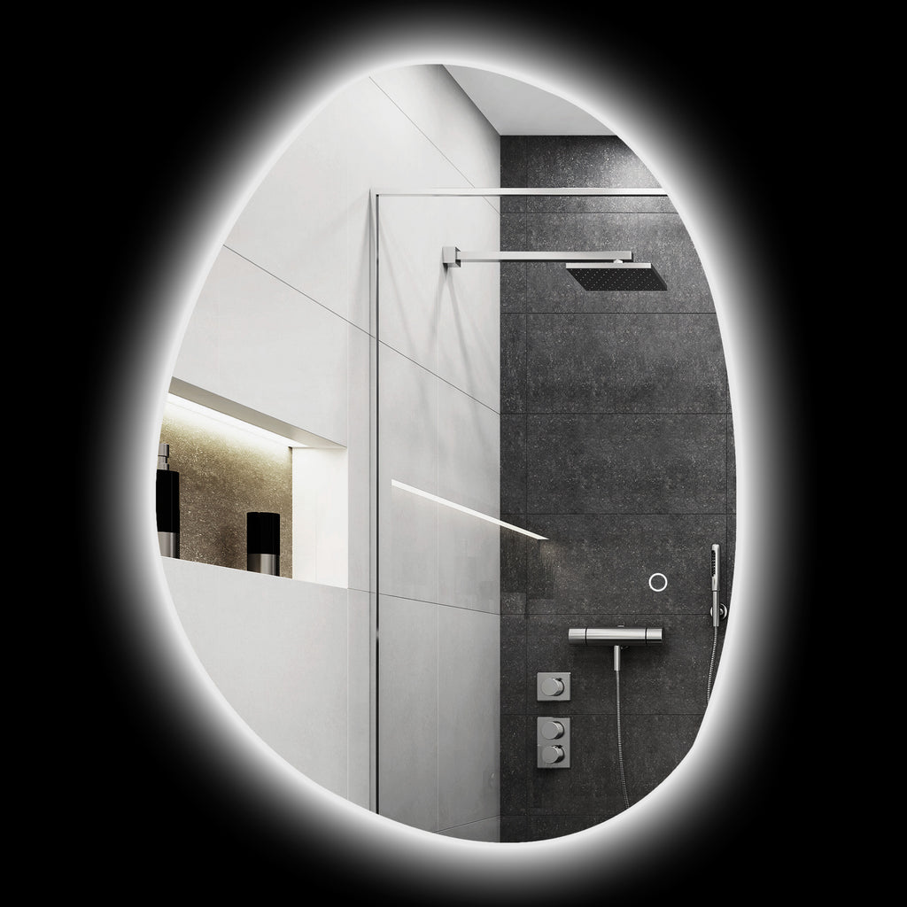 HOMCOM Espelho de Casa de Banho LED 80x60 cm Prata Anti-Embaciamento