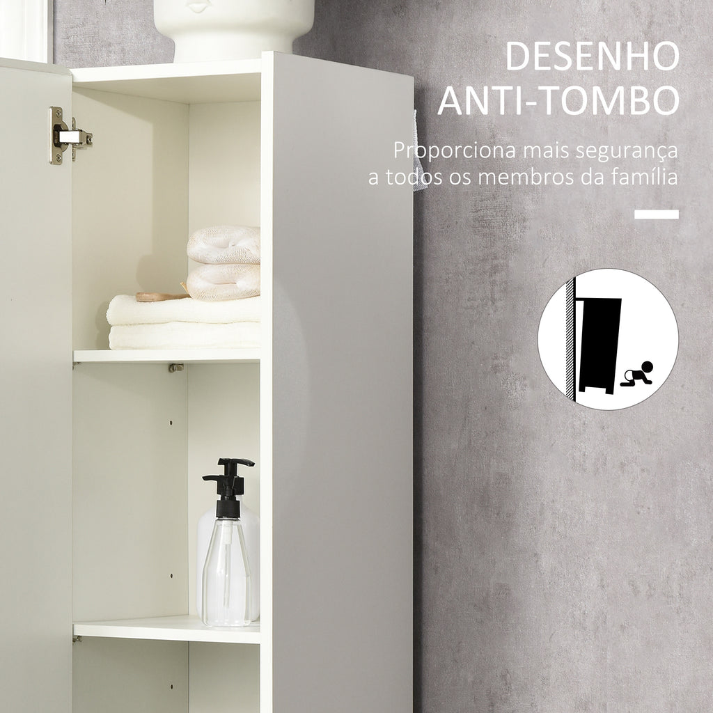 Kleankin Coluna de Casa de Banho 5 Níveis, 30x33x165cm Branco