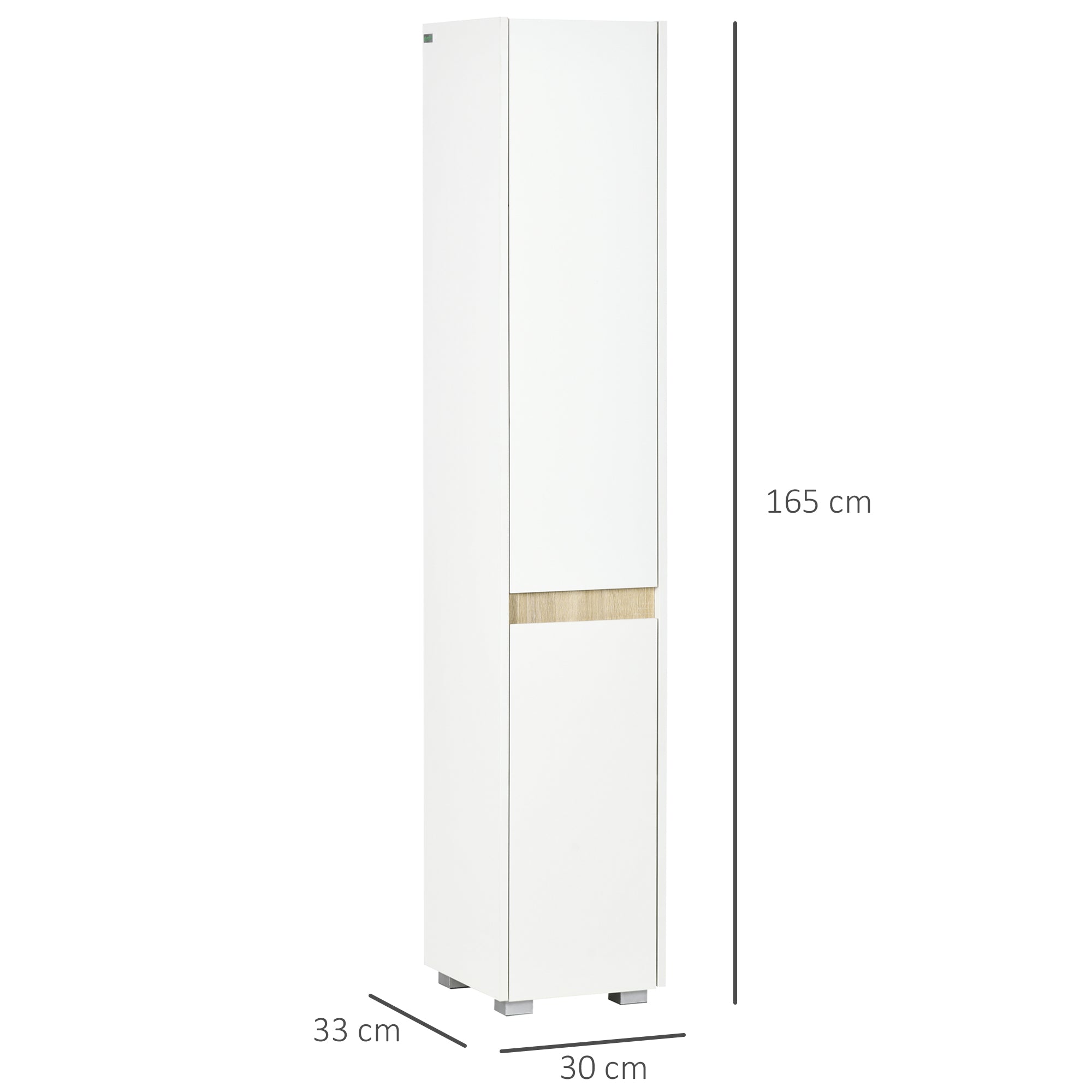 Kleankin Coluna de Casa de Banho 5 Níveis, 30x33x165cm Branco