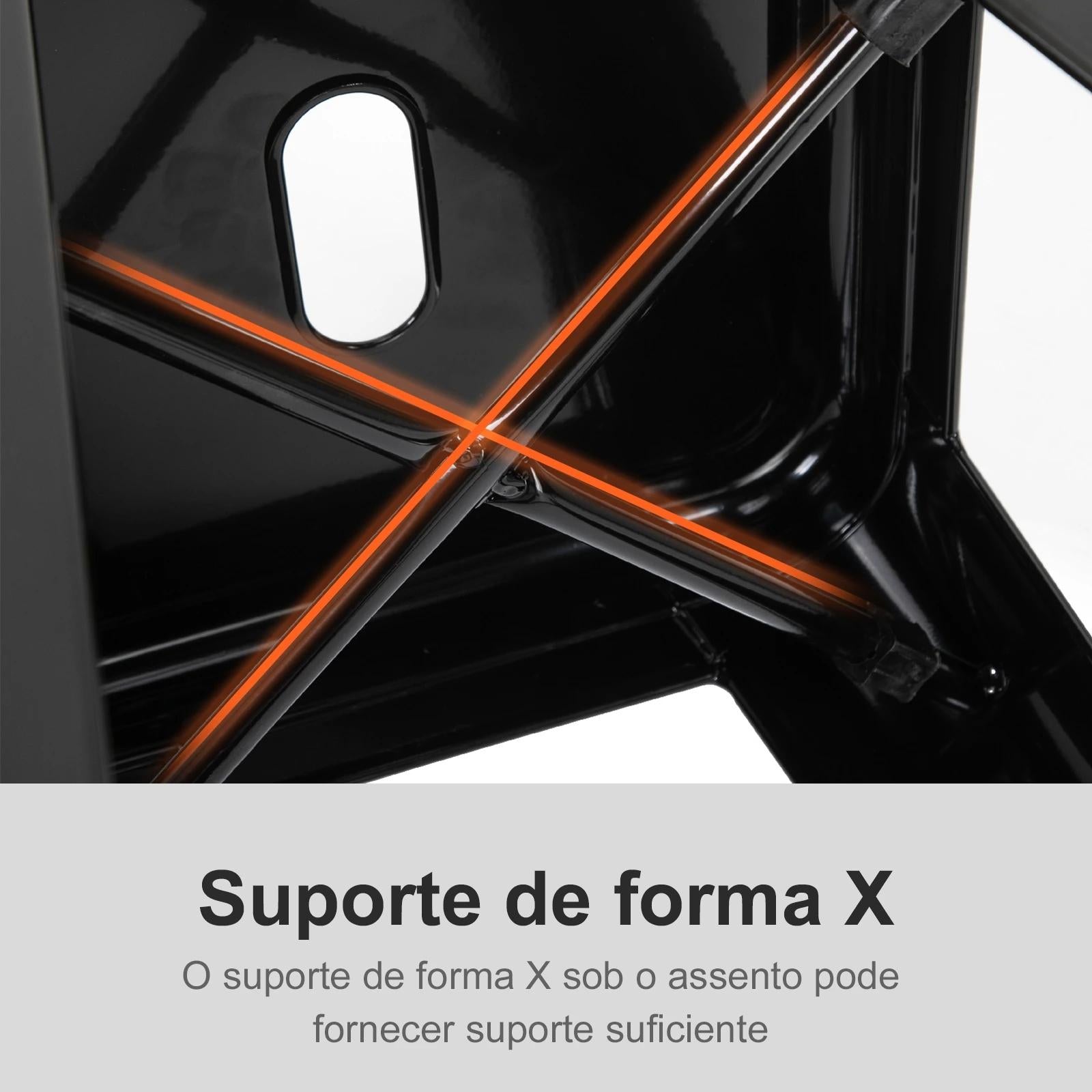 HOMCOM Conjunto de 4 Bancos Industriais em Metal, 43x43x76 cm