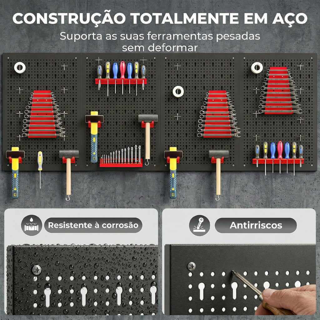 HOMCOM Organizador de Ferramentas de Parede com 38 Peças