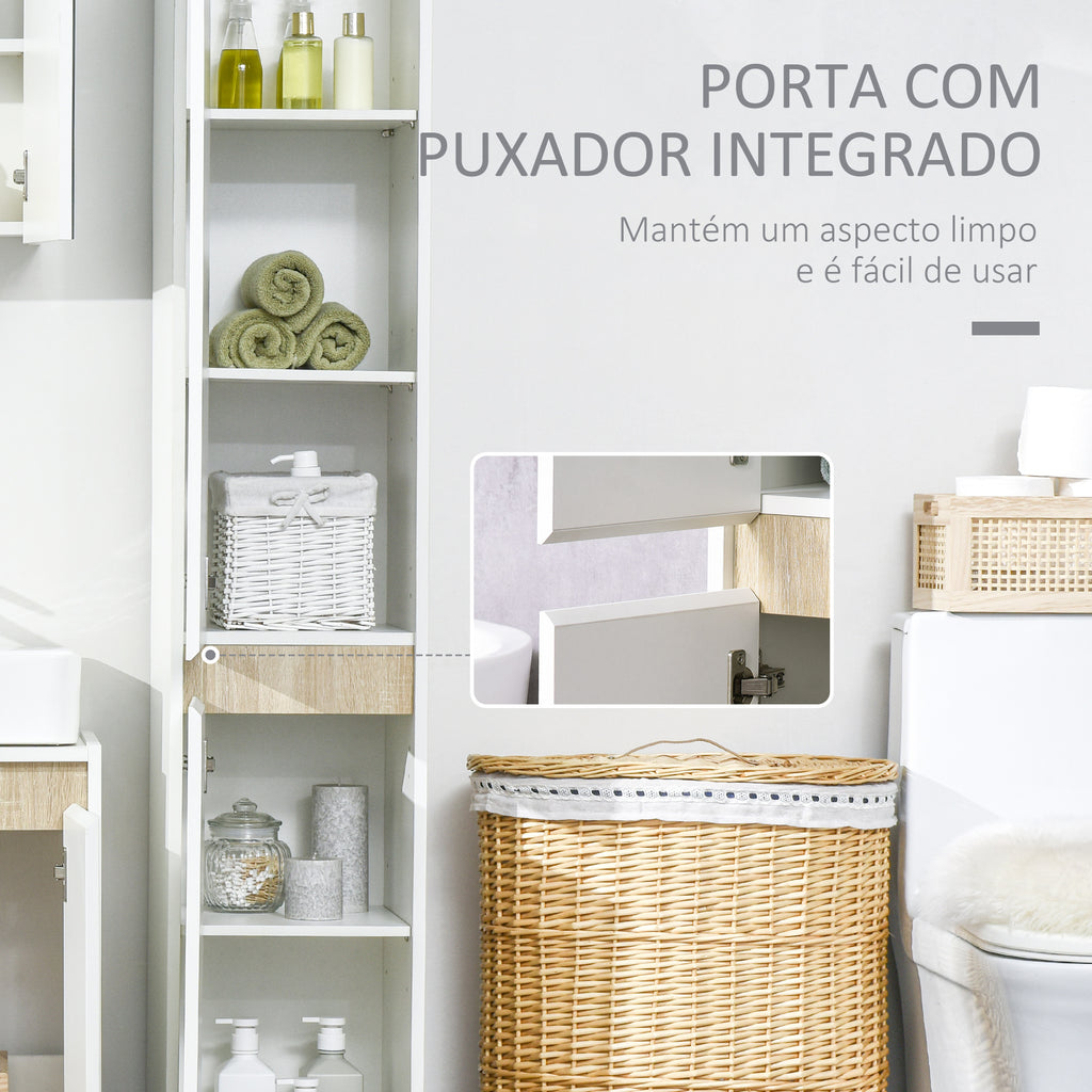 Kleankin Coluna de Casa de Banho 5 Níveis, 30x33x165cm Branco