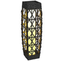 Outsunny Candeeiro Solar LED de Exterior em Vime, 20x20x68 cm