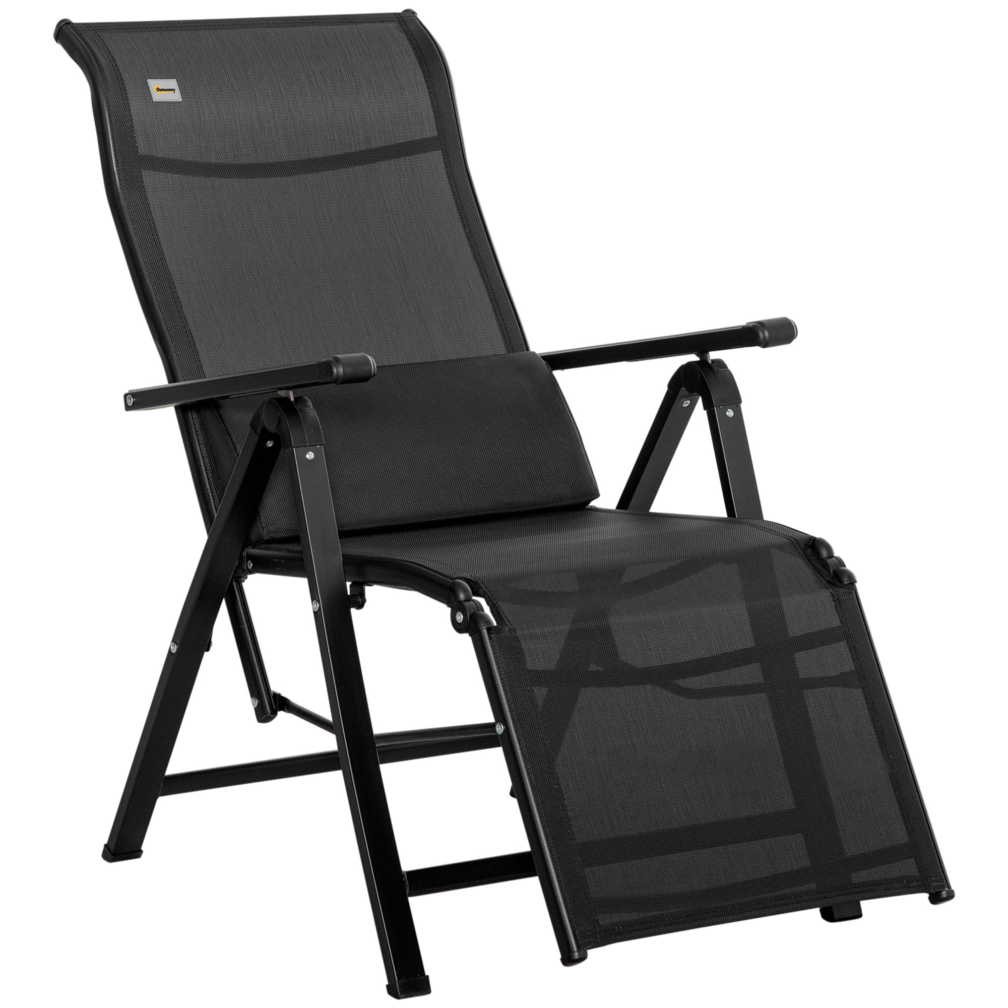 Outsunny Espreguiçadeira Gravidade Zero Dobrável 70x65x111 cm Preto