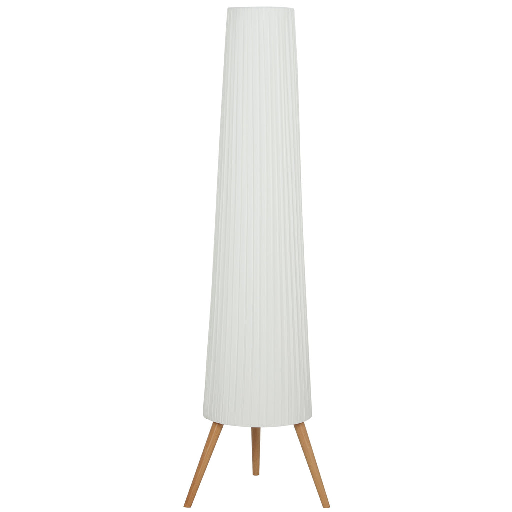 HOMCOM Candeeiro de Pé com Tripé, Madeira e Tecido, 153 cm