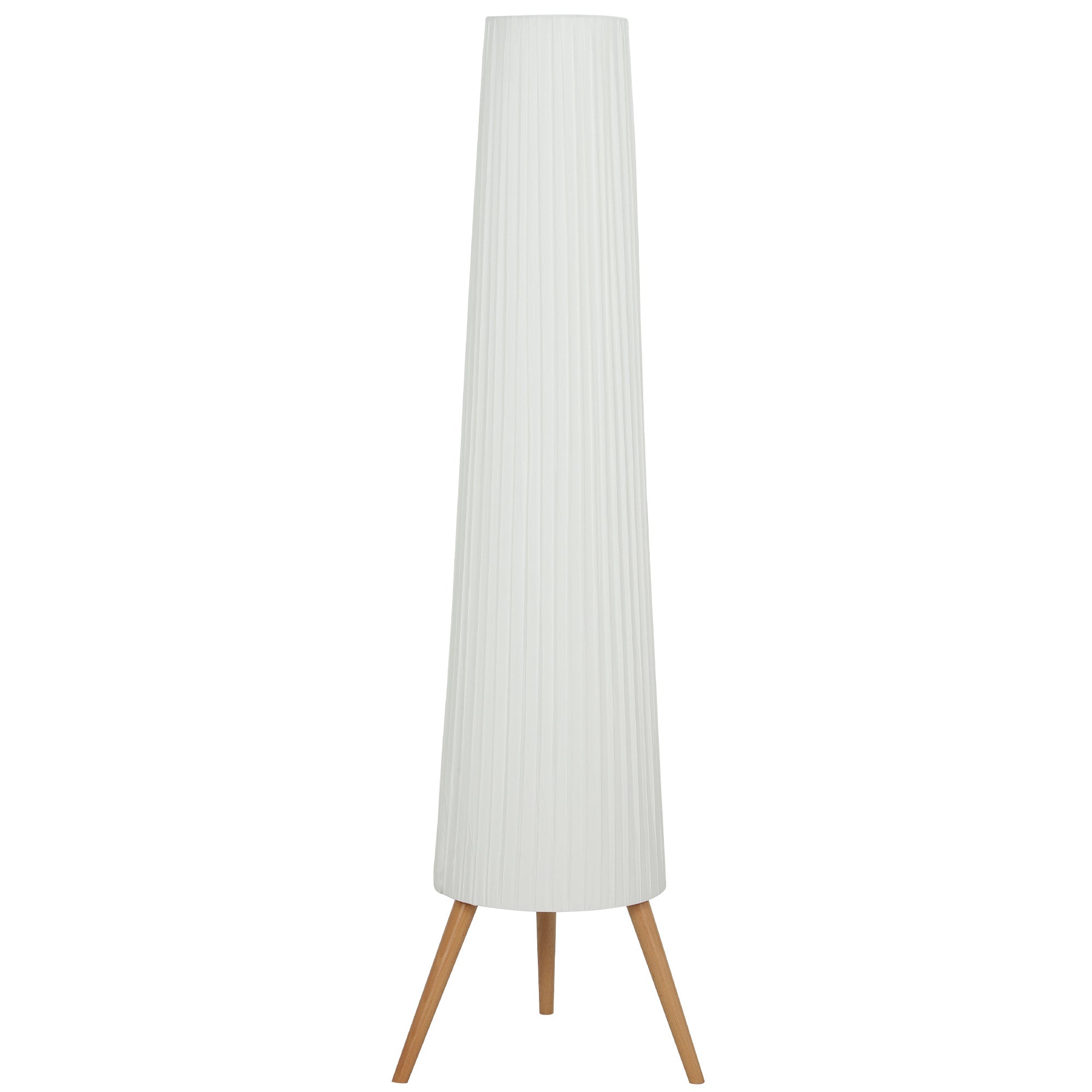 HOMCOM Candeeiro de Pé com Tripé, Madeira e Tecido, 153 cm