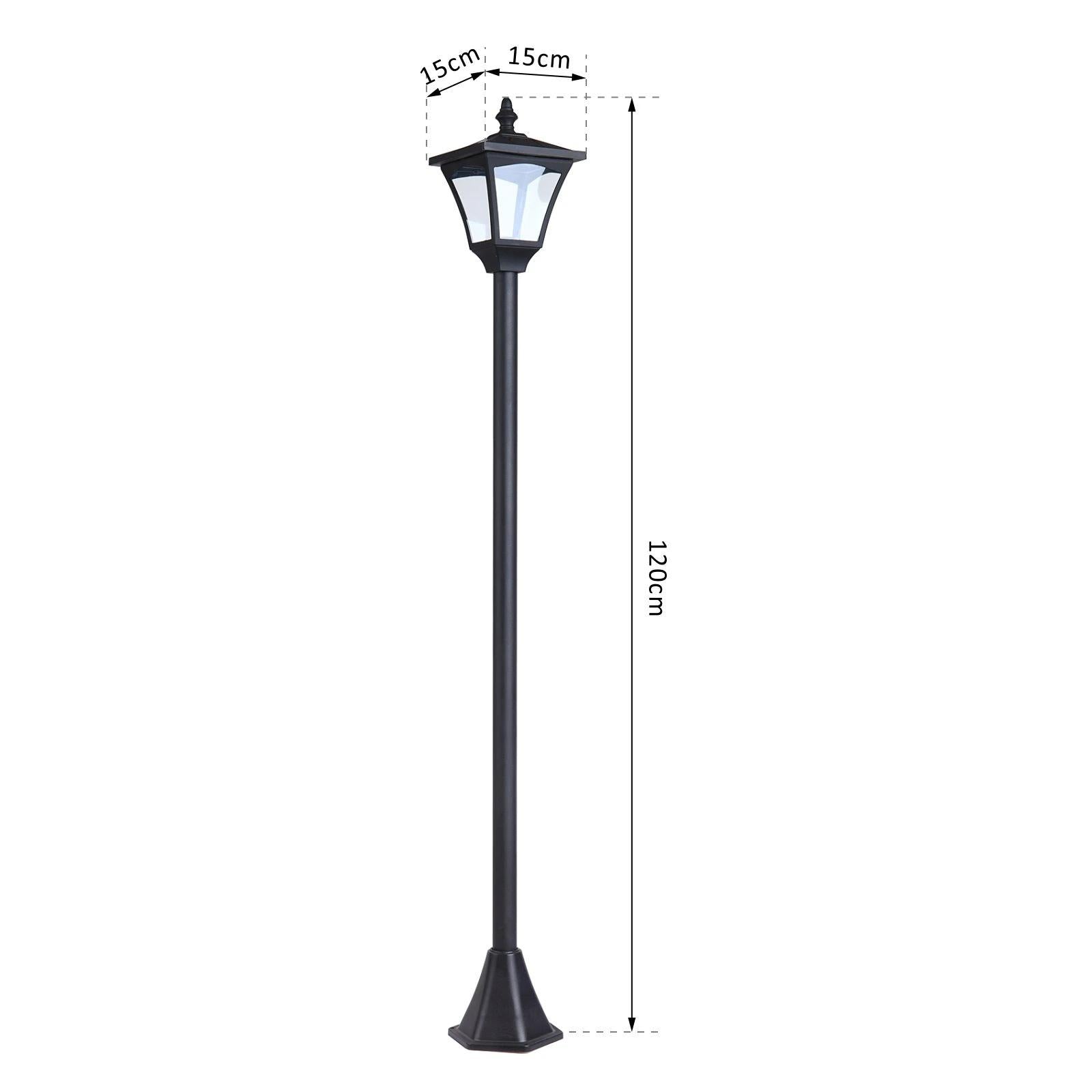 Candeeiro Solar de Jardim Outsunny 120 cm com Luz LED