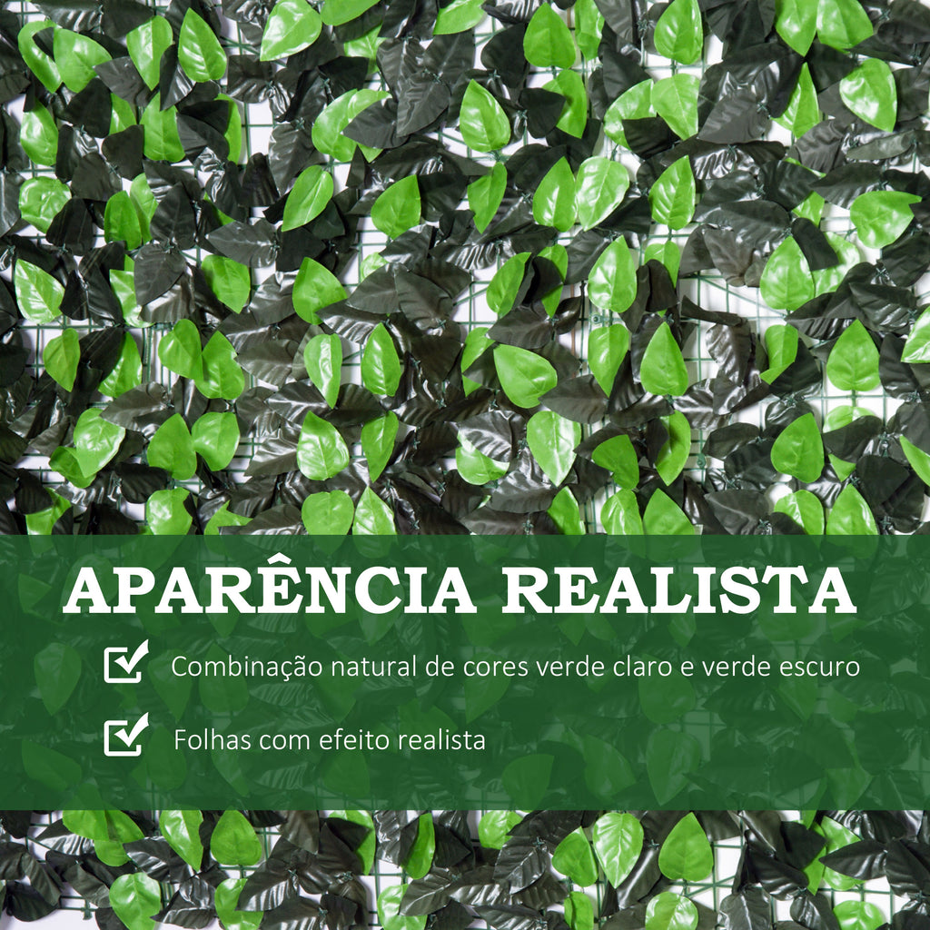 Outsunny Vedação Artificial em Rolo 3x1m para Jardim e Varanda