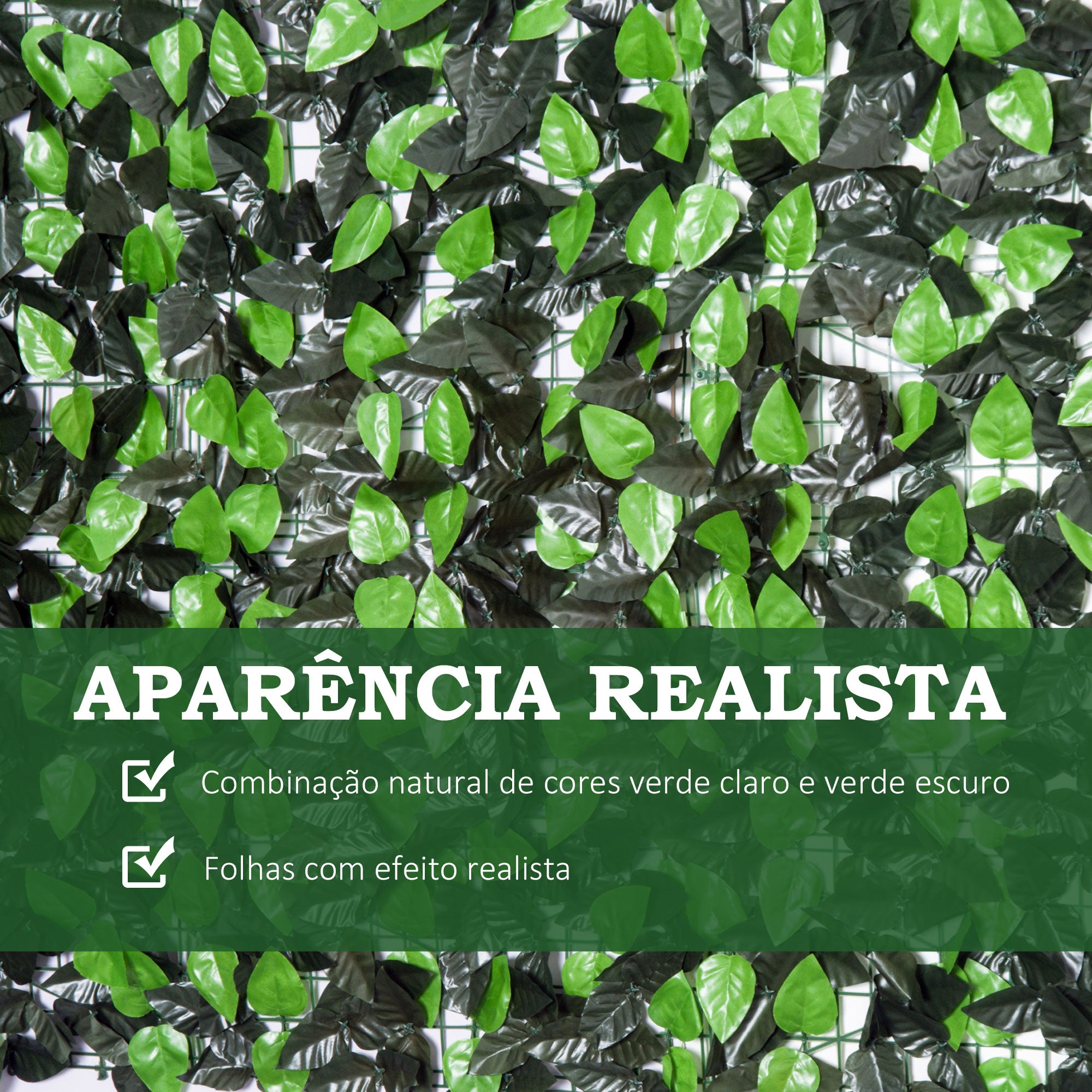 Outsunny Vedação Artificial em Rolo 3x1m para Jardim e Varanda