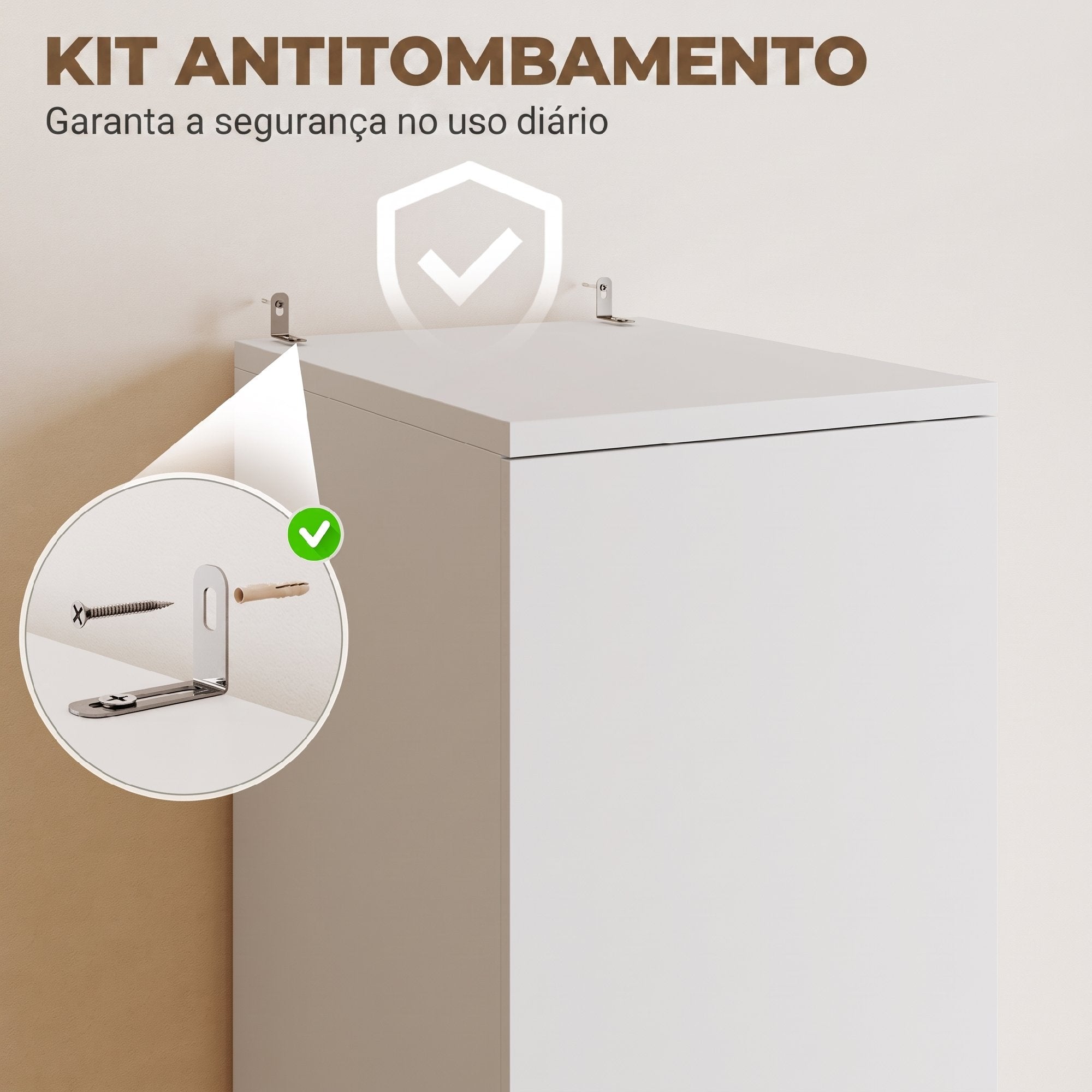 HOMCOM Roupeiro Moderno para Quarto com Barra de Pendurar e Gaveta
