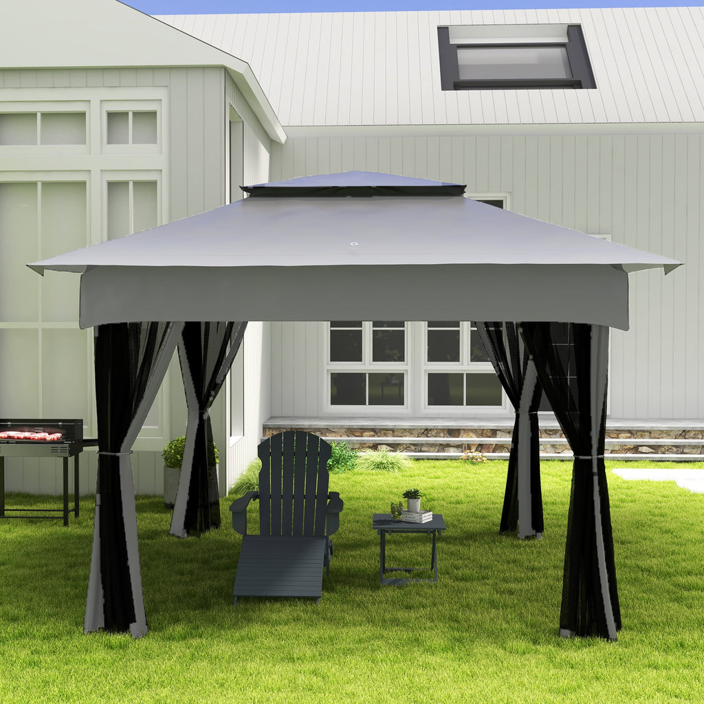 Outsunny Churrasqueira a Carvão Portátil com Espeto Giratório, 118x32x90 cm