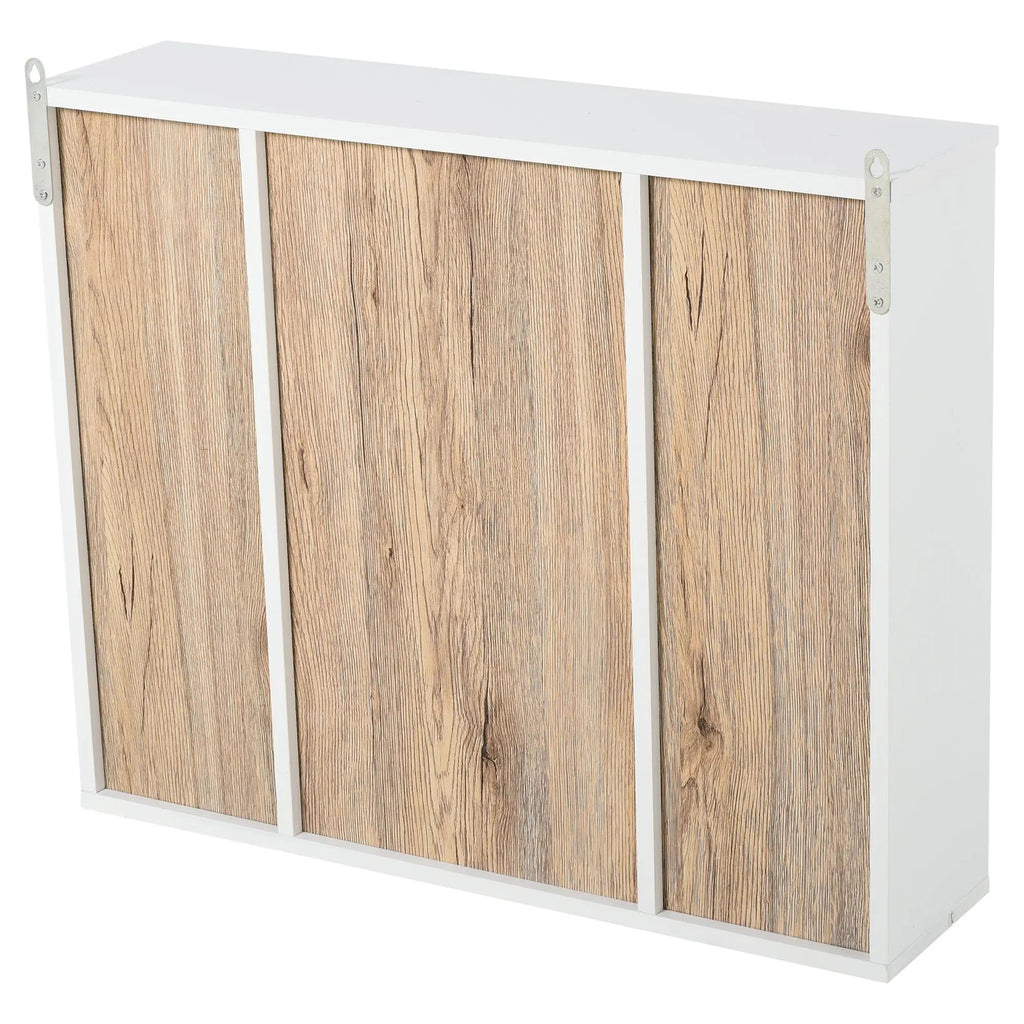 HOMCOM Armário de Espelho com Prateleiras, 60x15x49 cm, Branco e Carvalho