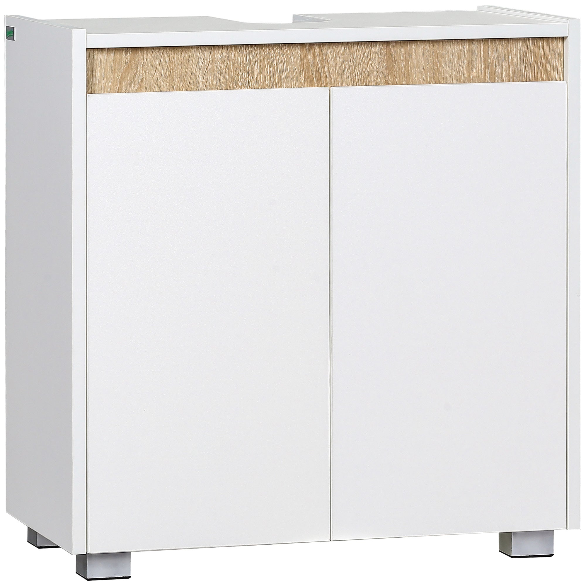 Kleankin Armário de Casa de Banho com 2 Portas 57x33x60cm