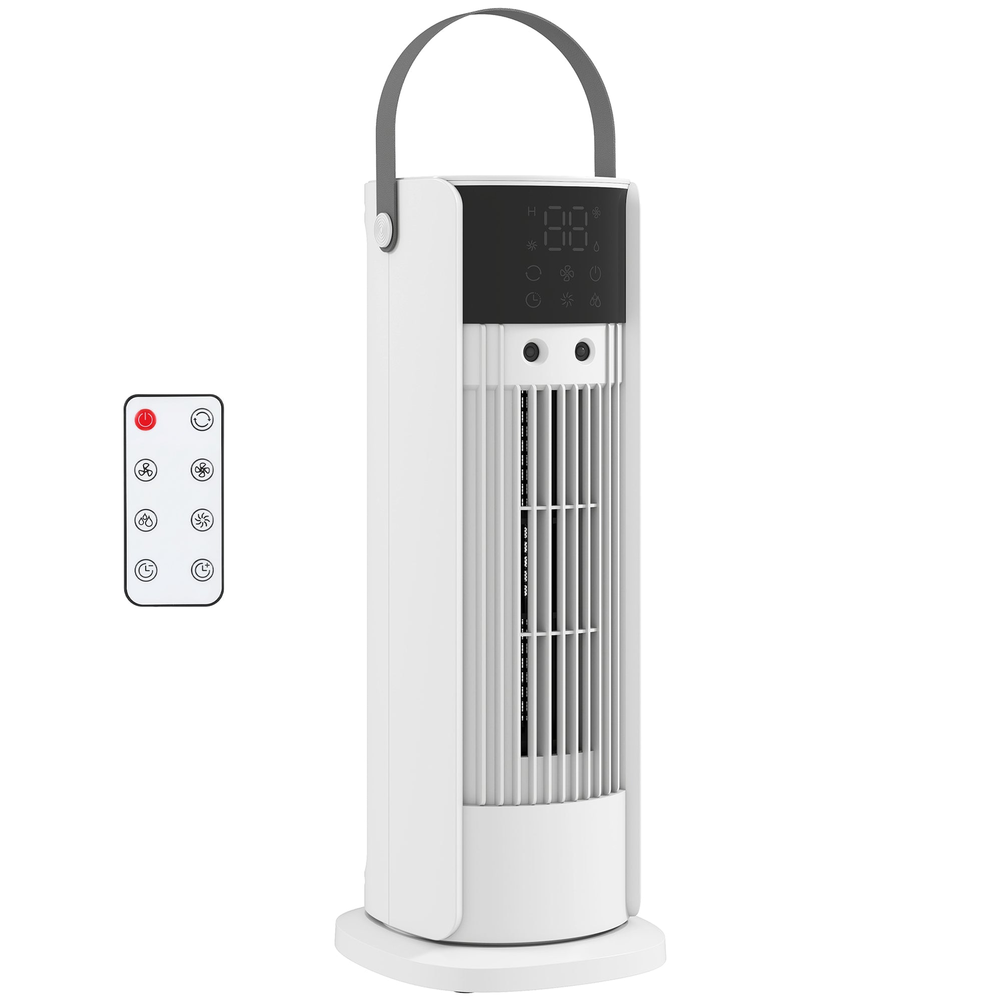 HOMCOM Ventoinha de Mesa com Névoa, Luz RGB e Controlo Remoto, Branco