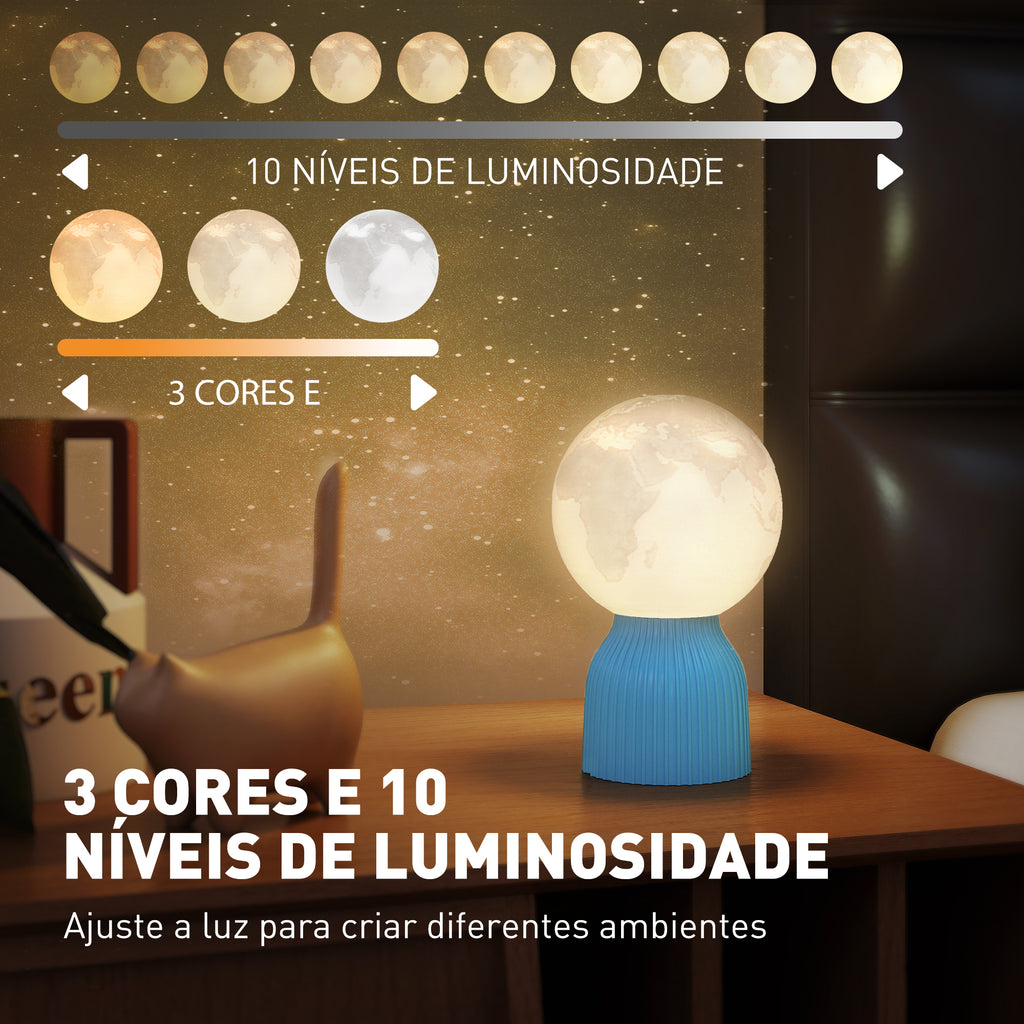 HOMCOM Conjunto de 3 Candeeiros de Mesa 3D