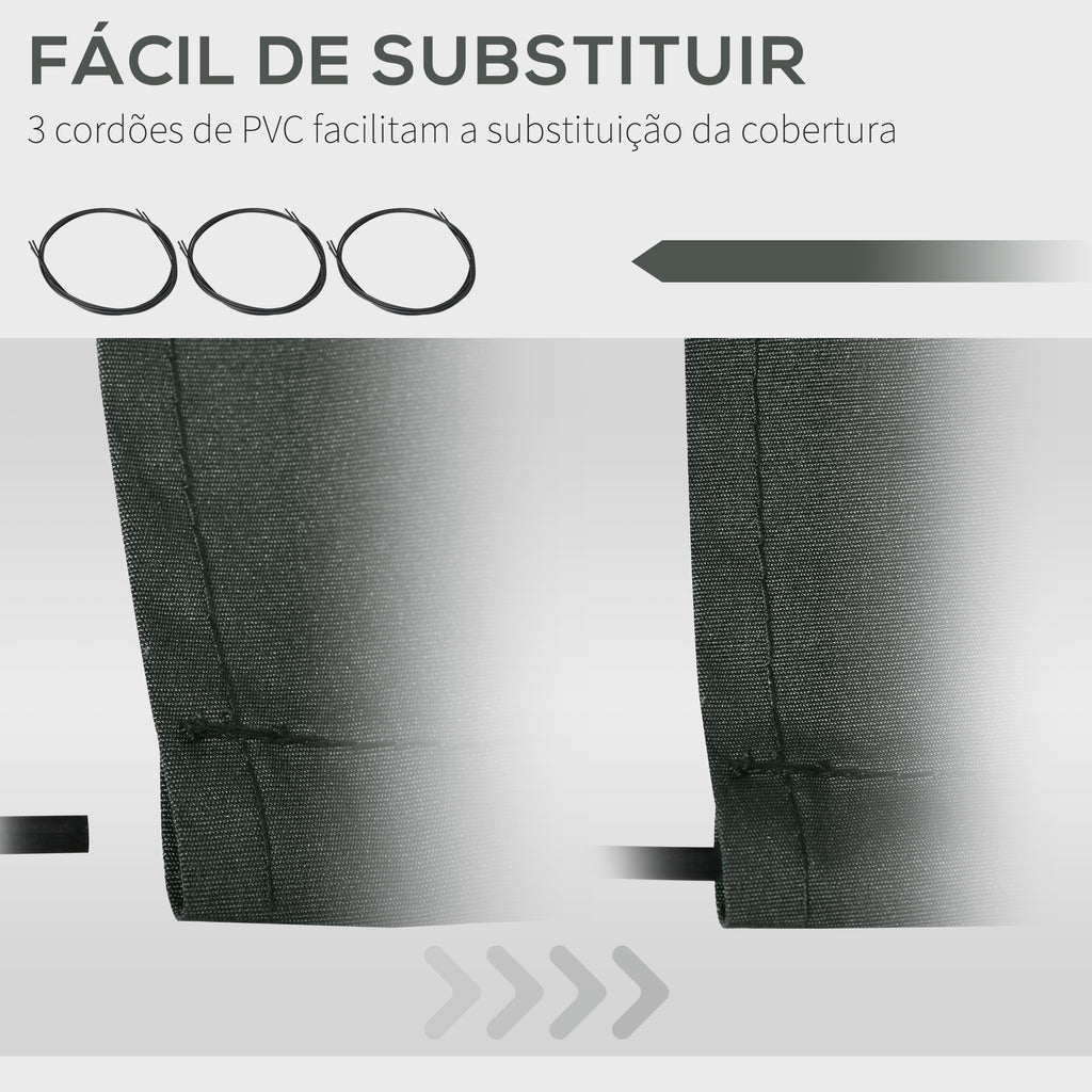 Outsunny Teto de Substituição para Toldo 382x240 cm, Lona Impermeável
