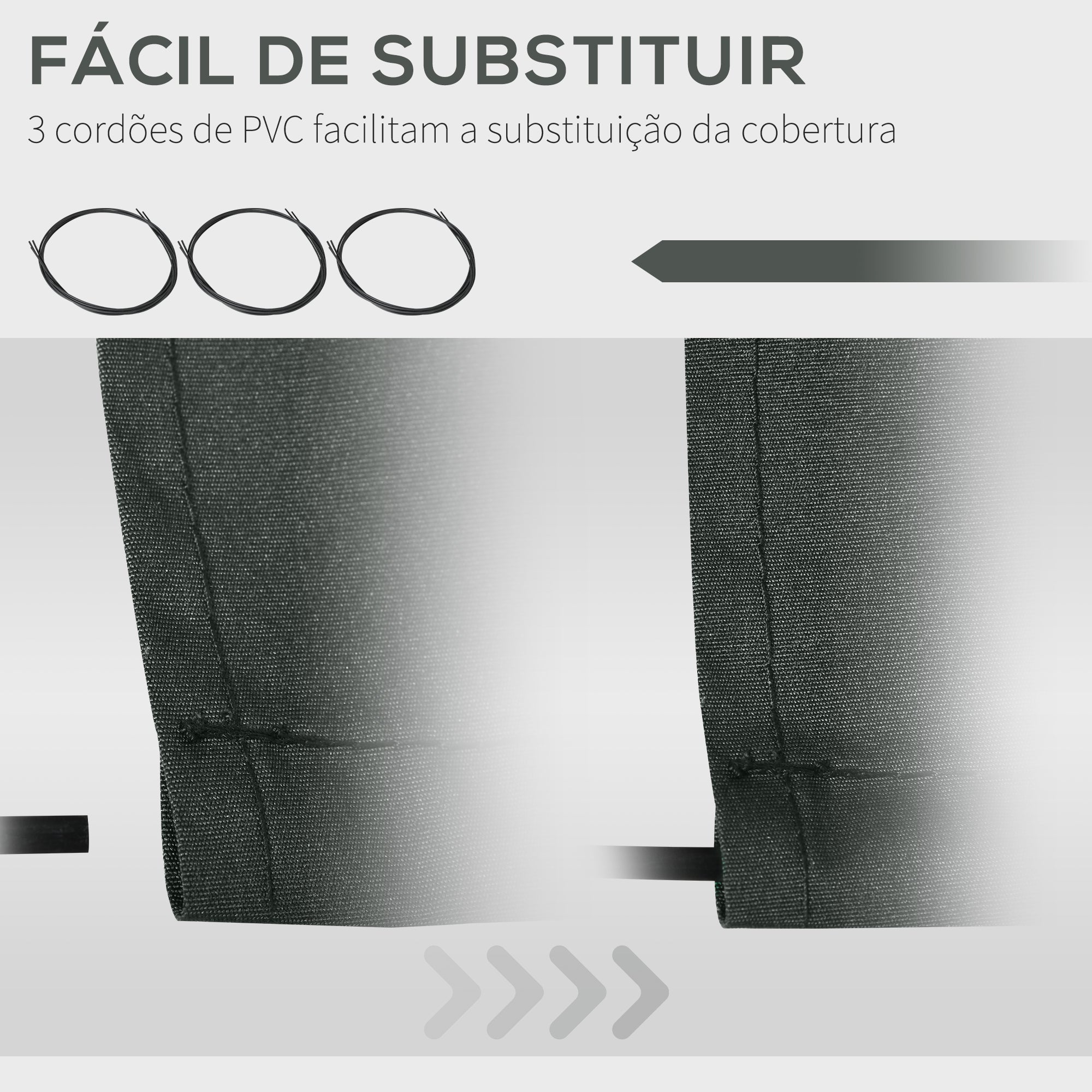 Outsunny Teto de Substituição para Toldo 382x240 cm, Lona Impermeável