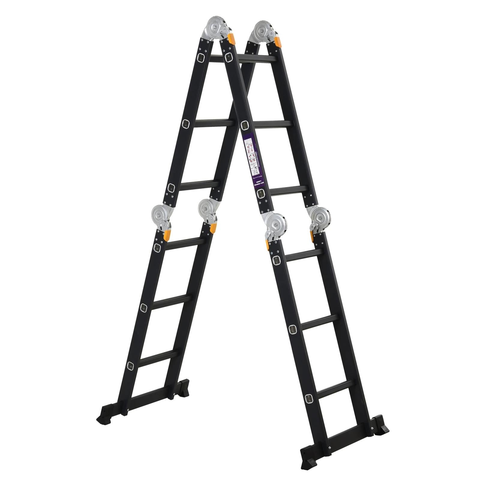 Durhand Escada Multiuso Dobrável 5 em 1 Preta 370cm
