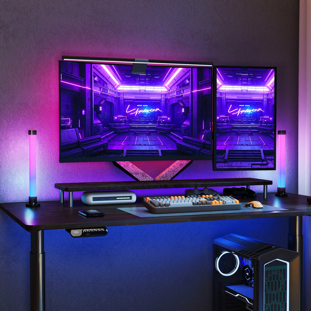 HOMCOM Conjunto 2 Candeeiros Mesa LED RGB Bluetooth Música