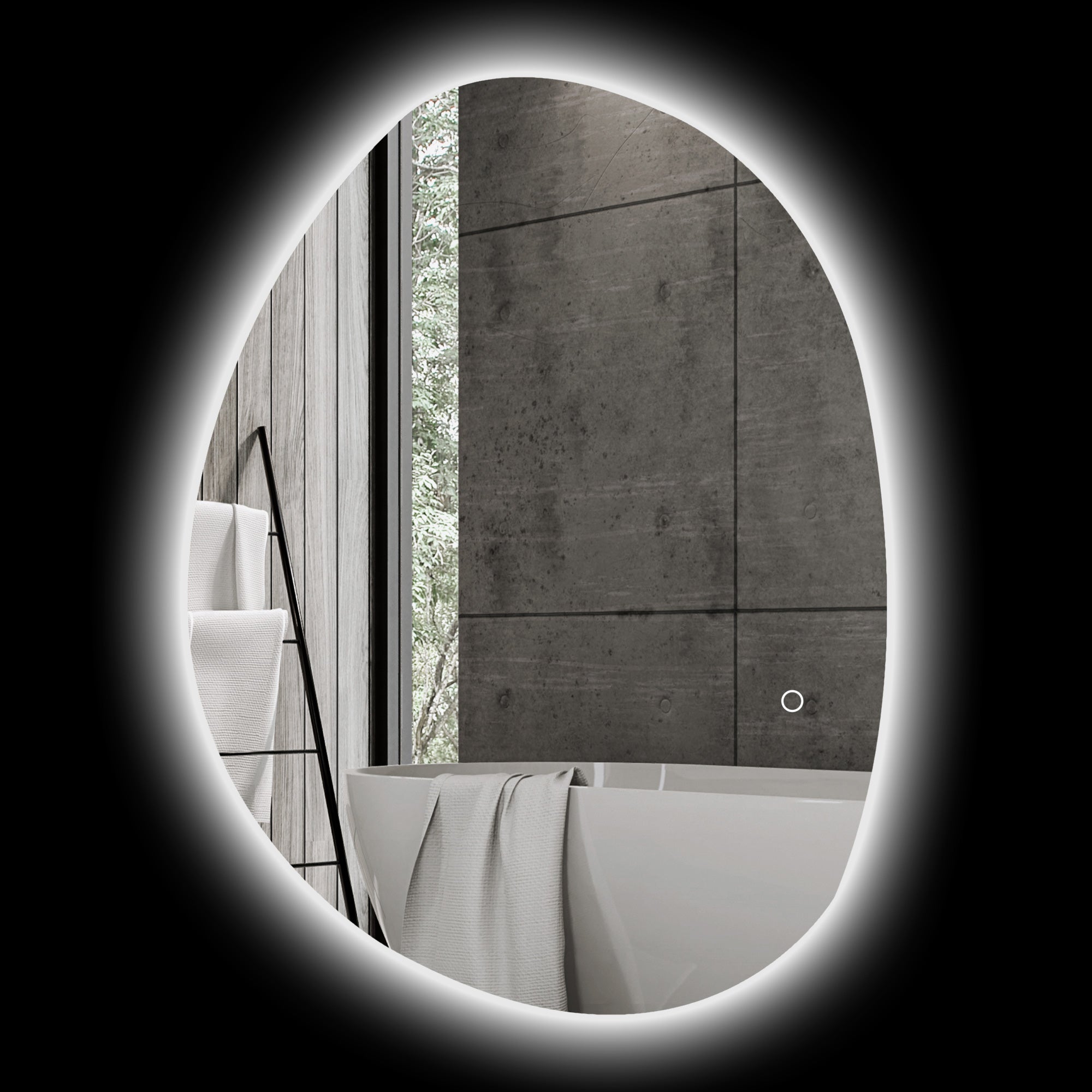 HOMCOM Espelho de Casa de Banho LED 80x60 cm Prata Anti-Embaciamento
