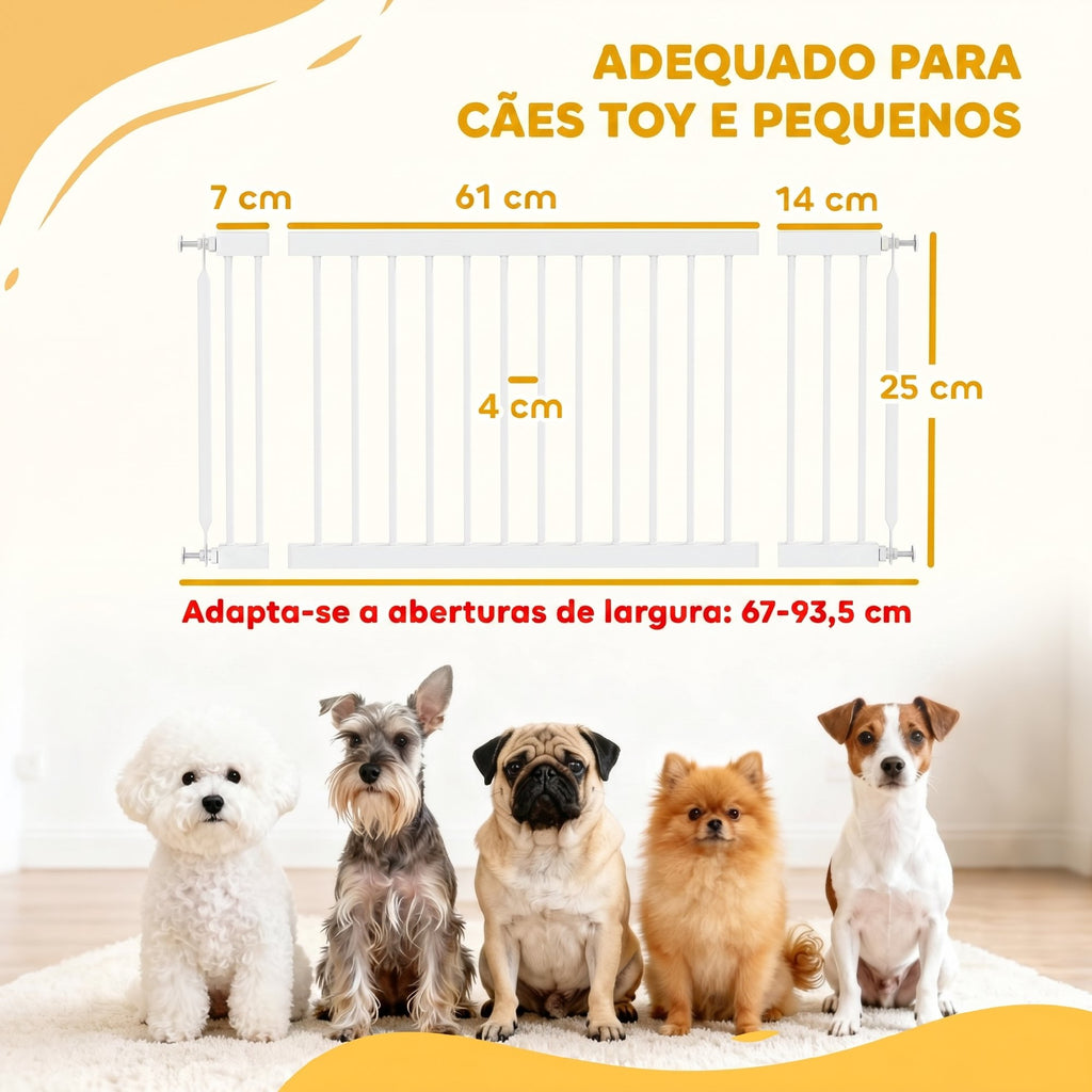 PawHut Barreira de Segurança Extensível para Cães Pequenos, 67-93,5 cm, Branco
