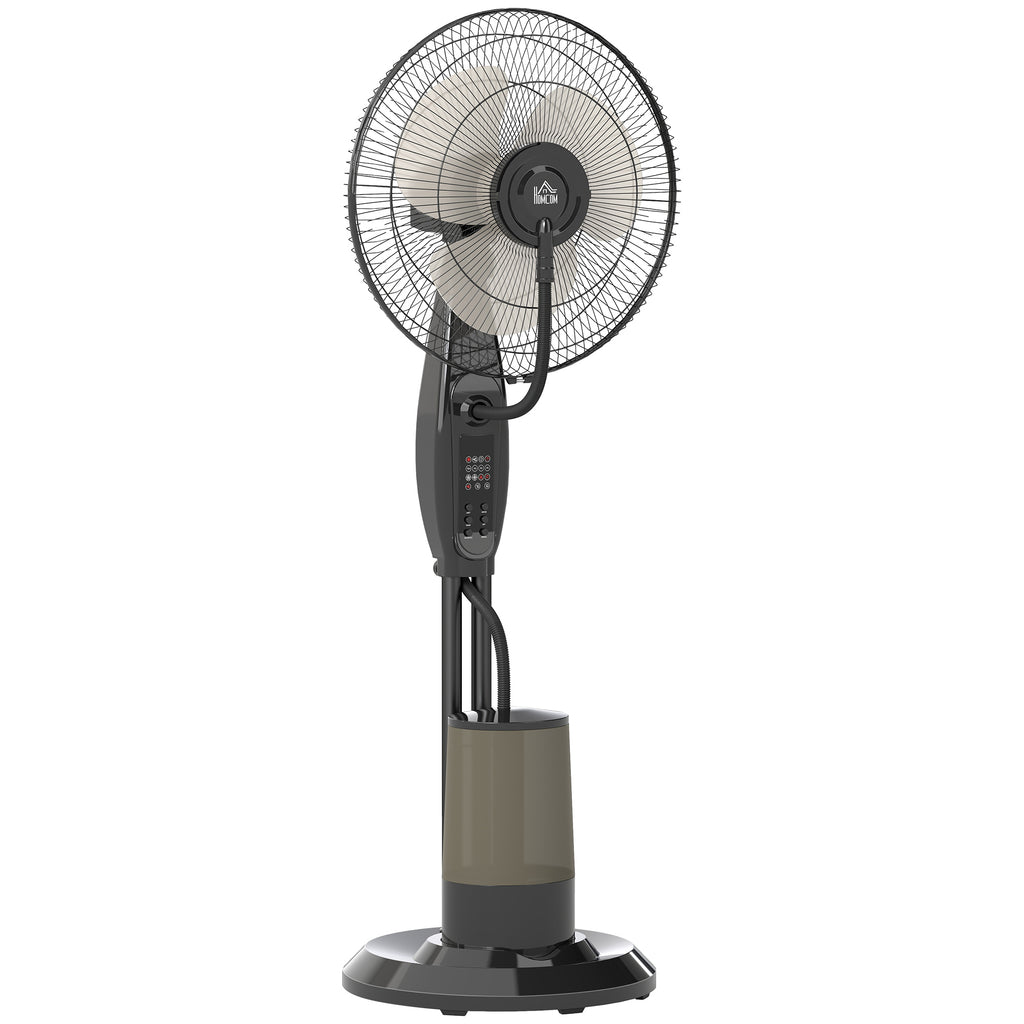 HOMCOM Ventoinha de Pé com Nebulizador 75 W, 3,2L, Preto