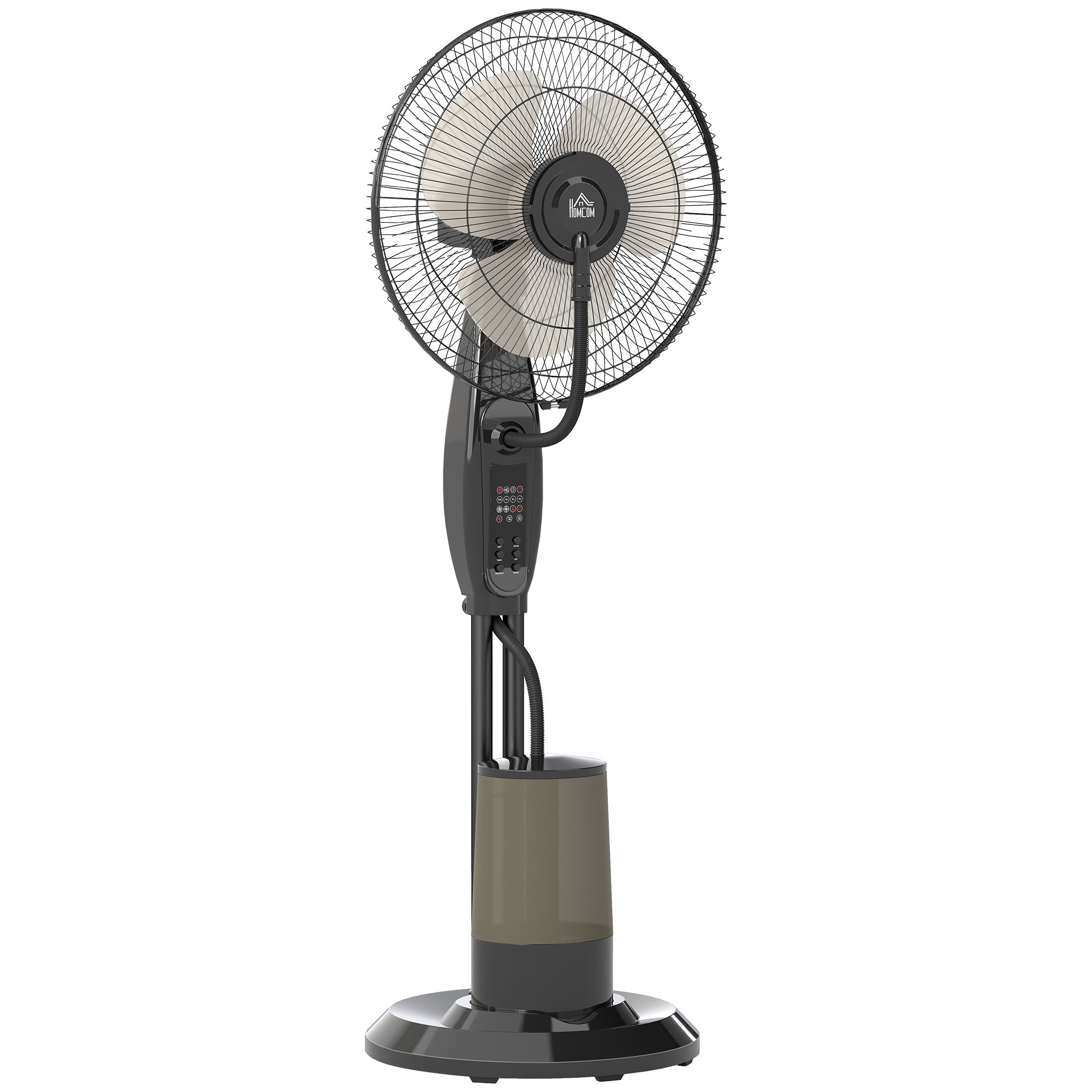 HOMCOM Ventoinha de Pé com Nebulizador 75 W, 3,2L, Preto