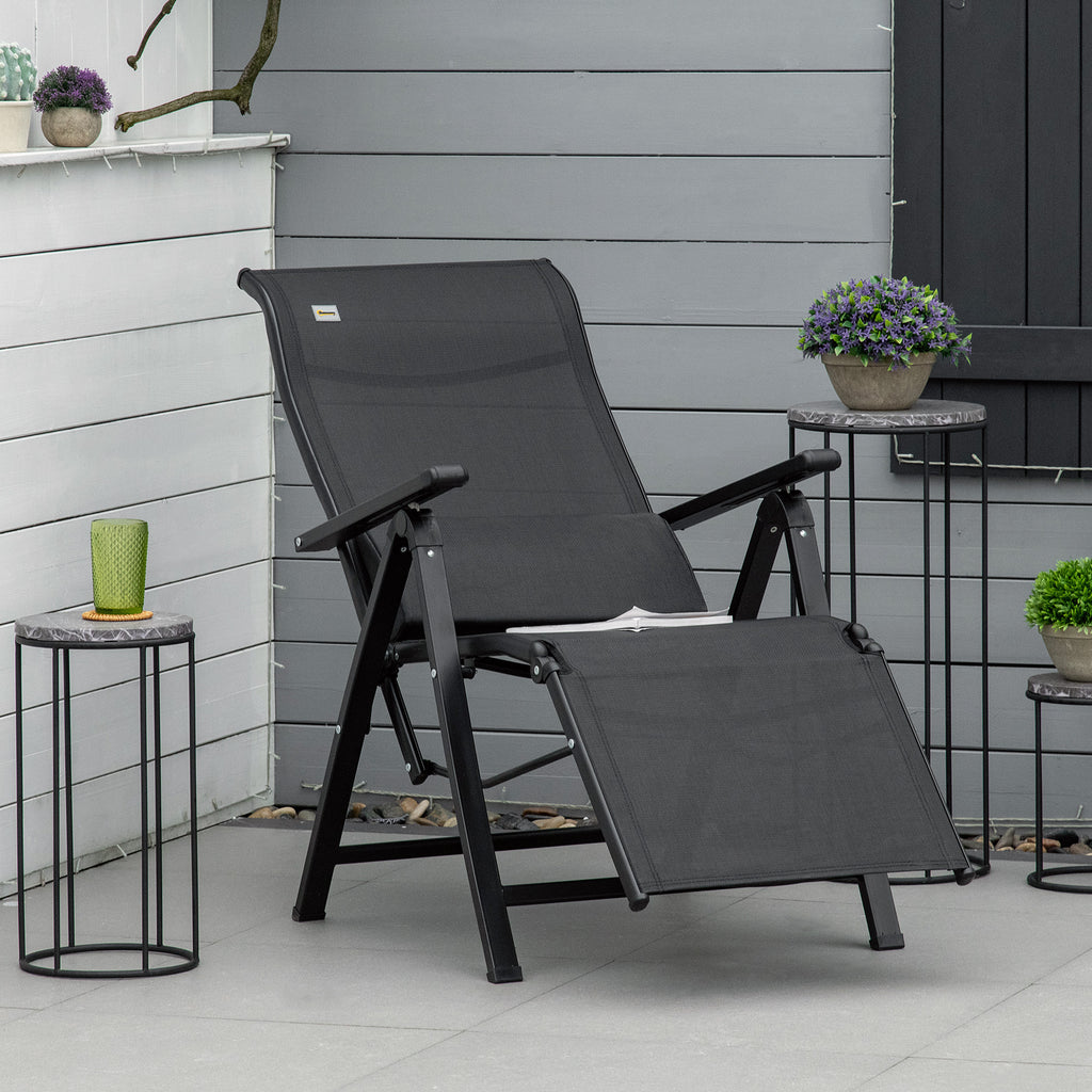 Outsunny Espreguiçadeira Gravidade Zero Dobrável 70x65x111 cm Preto