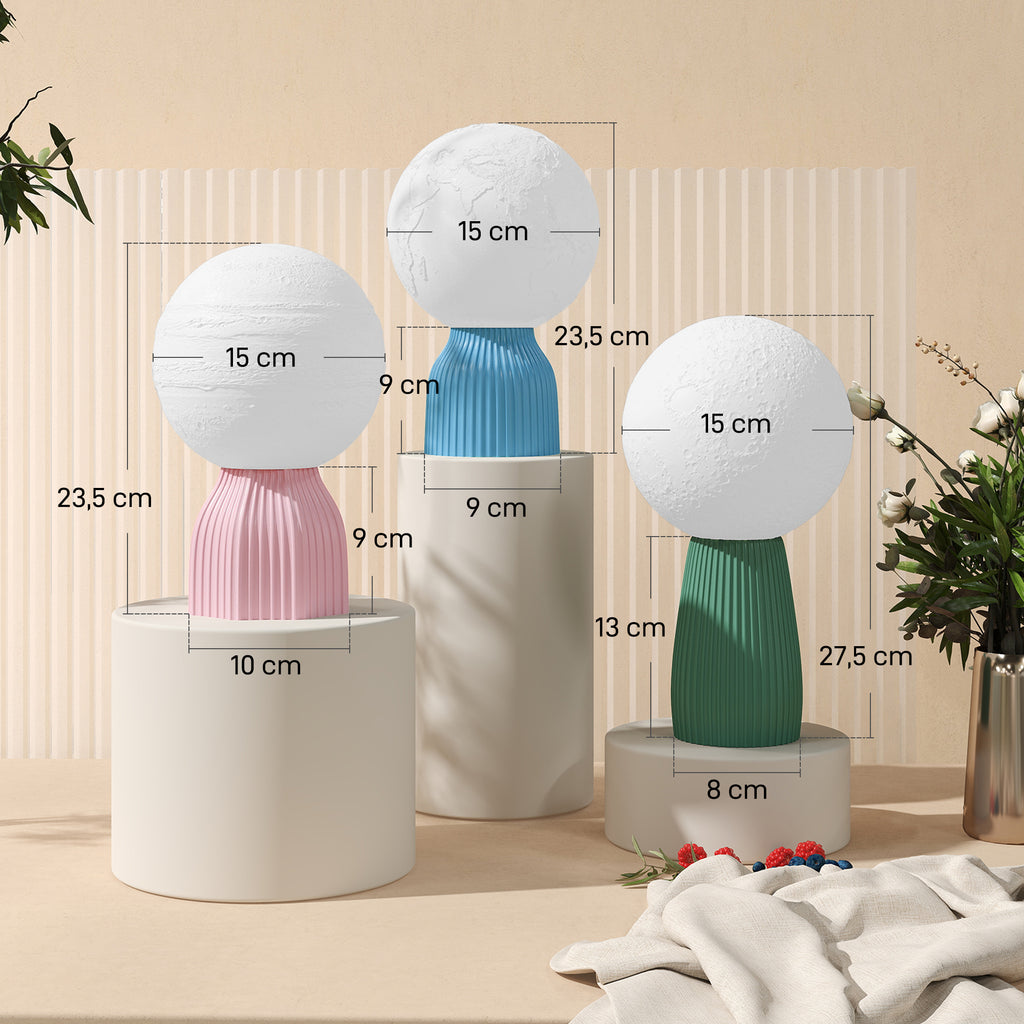 HOMCOM Conjunto de 3 Candeeiros de Mesa 3D