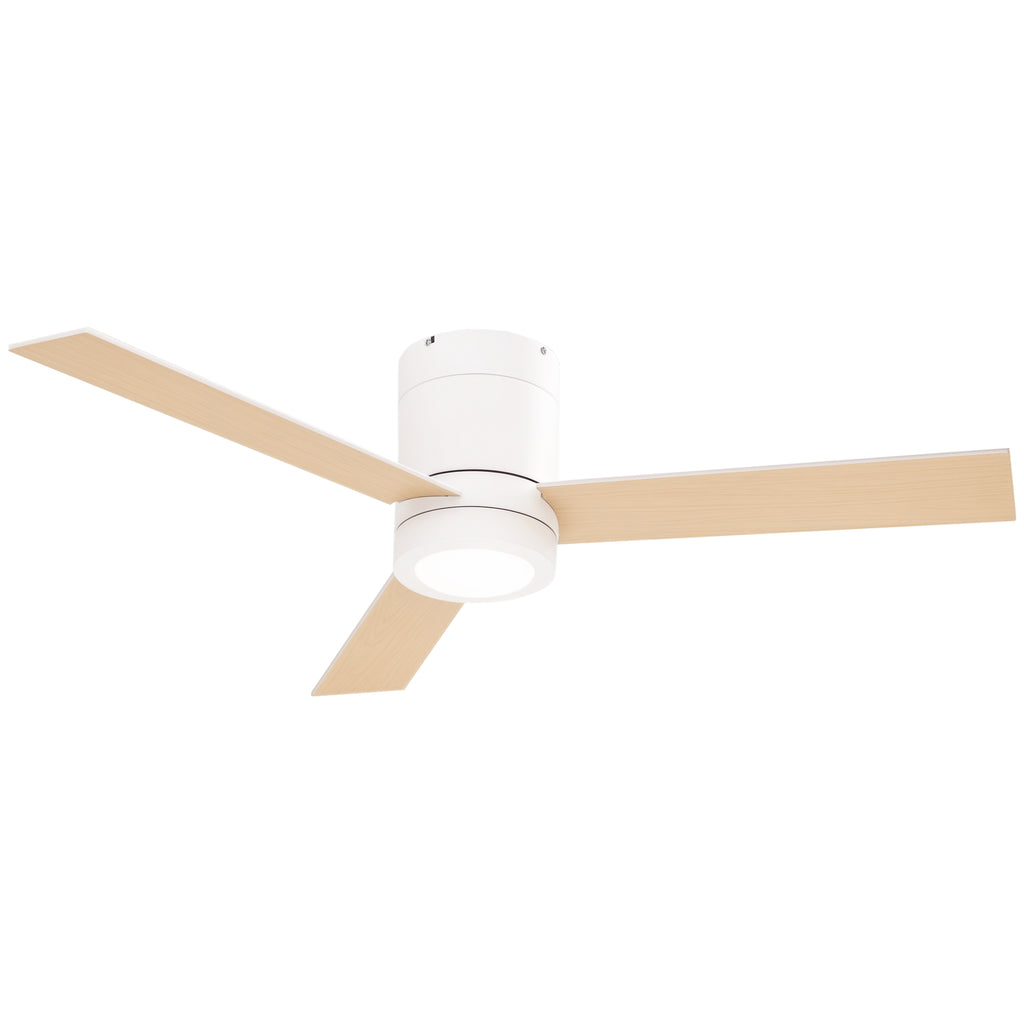 HOMCOM Ventoinha de Teto com Luz LED, 3 Velocidades, Ø112cm Branco