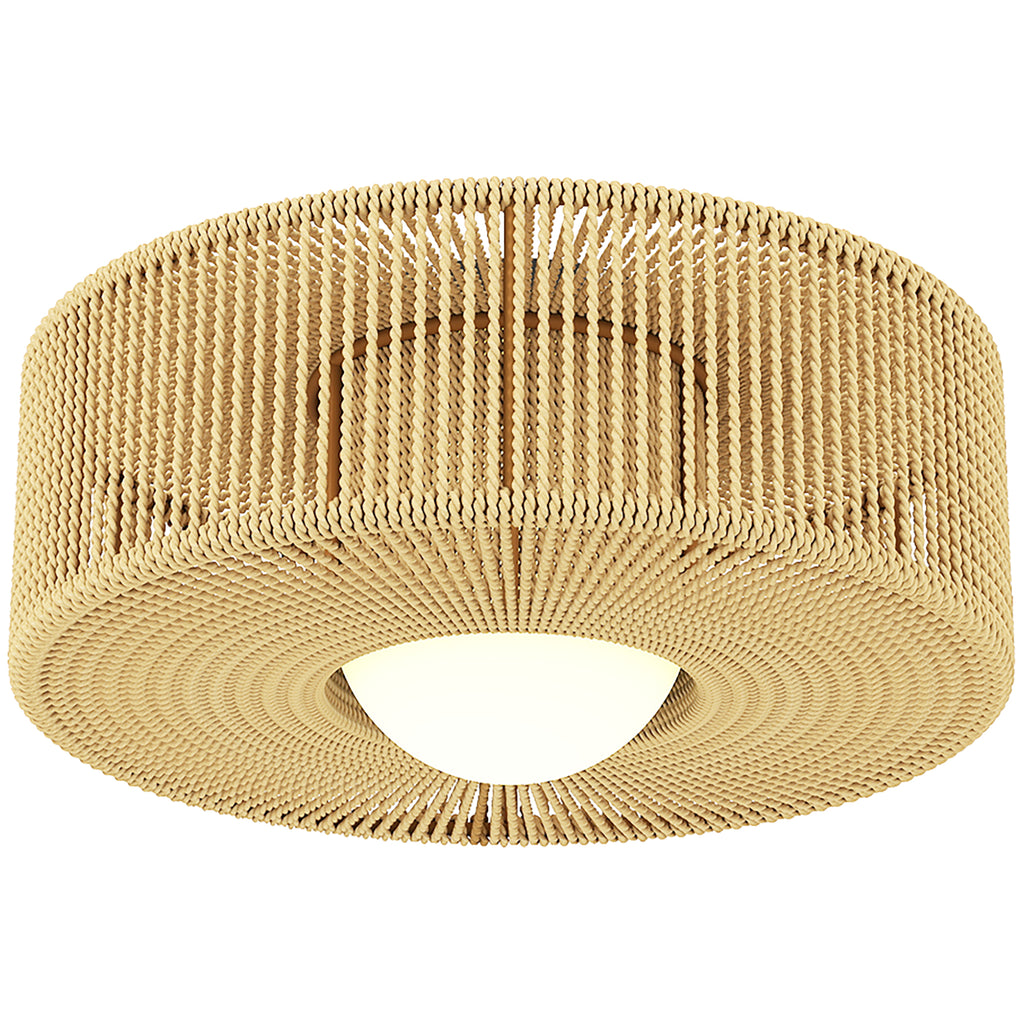 HOMCOM Candeeiro de Teto Boémio com Ecrã de Corda, Ø30x16 cm