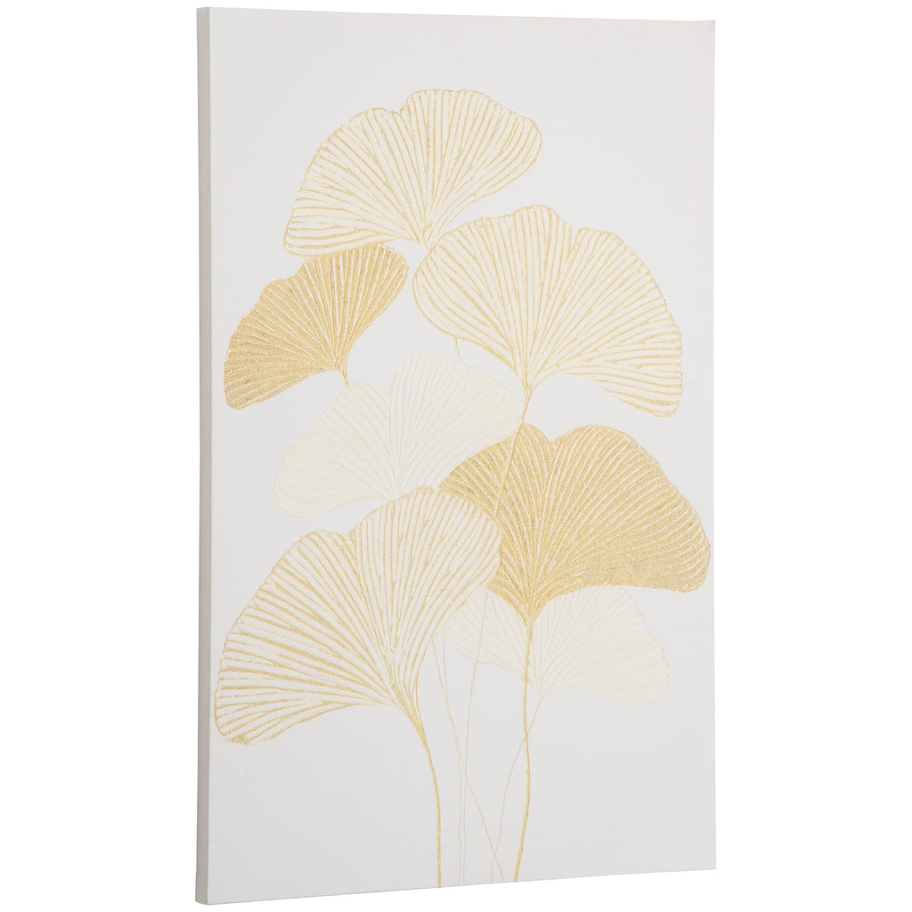 HOMCOM Pintura em Tela Folhas de Ginkgo Biloba 90x60cm