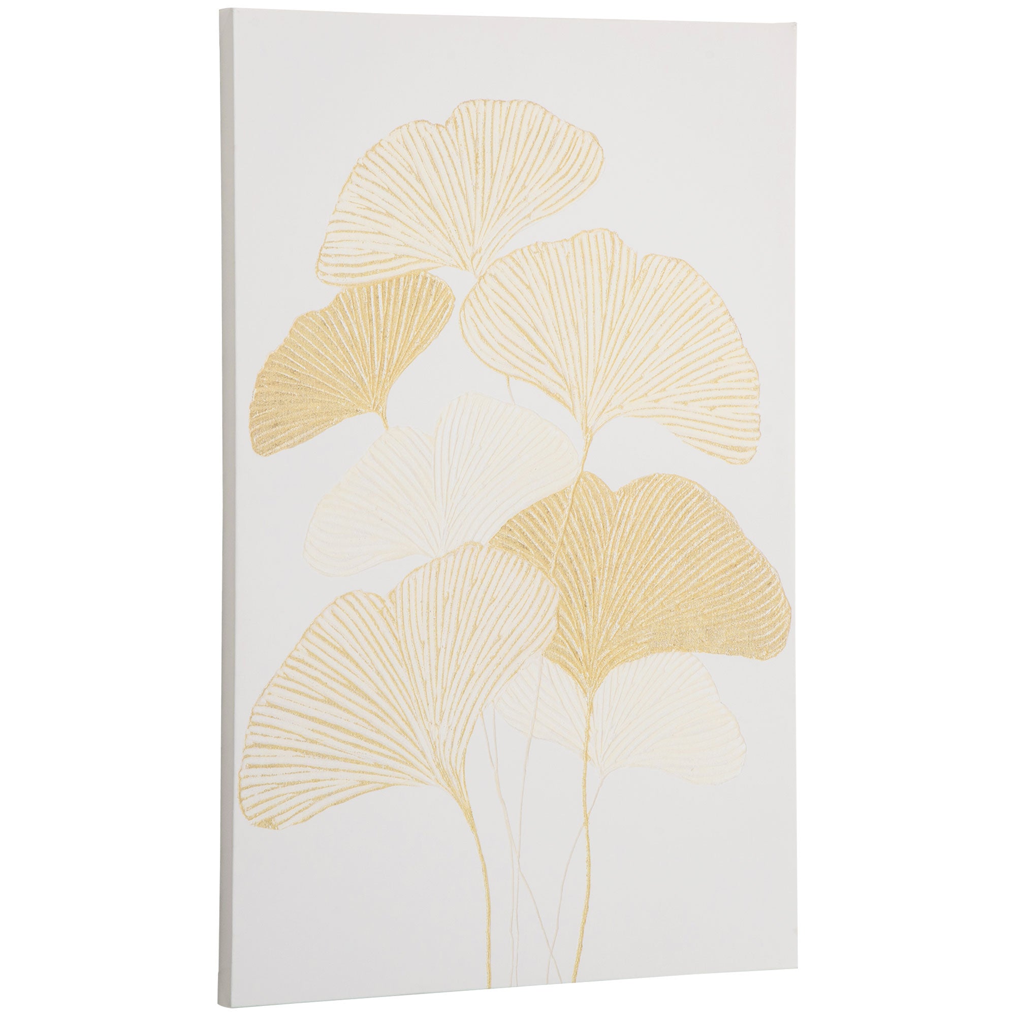 HOMCOM Pintura em Tela Folhas de Ginkgo Biloba 90x60cm