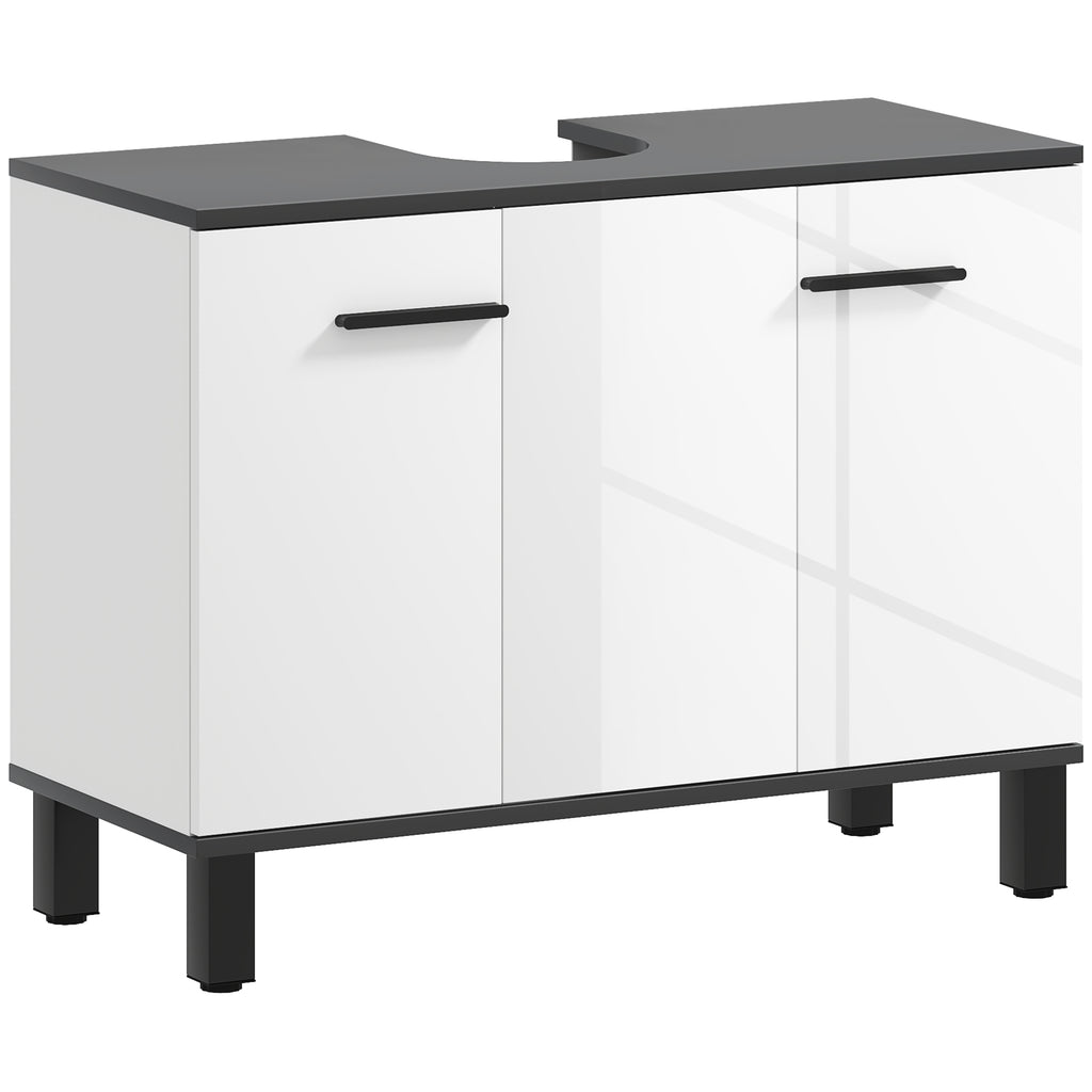 HOMCOM Móvel de Lavatório com 2 Portas, Branco 80x34x60cm