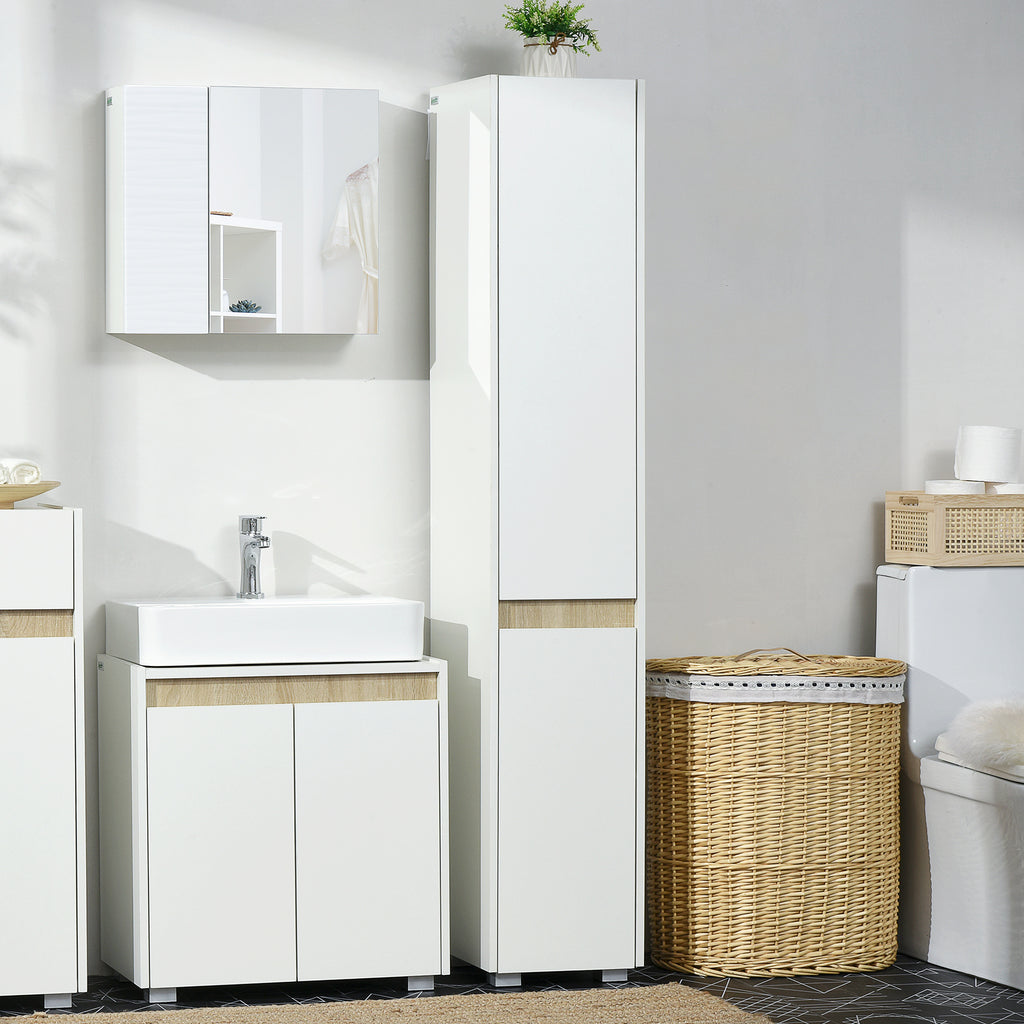 Kleankin Coluna de Casa de Banho 5 Níveis, 30x33x165cm Branco