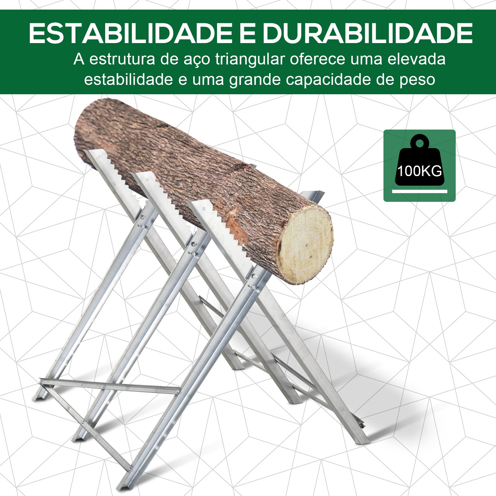 DURHAND Cavalete de Serrar Dobrável em Aço com Altura Ajustável