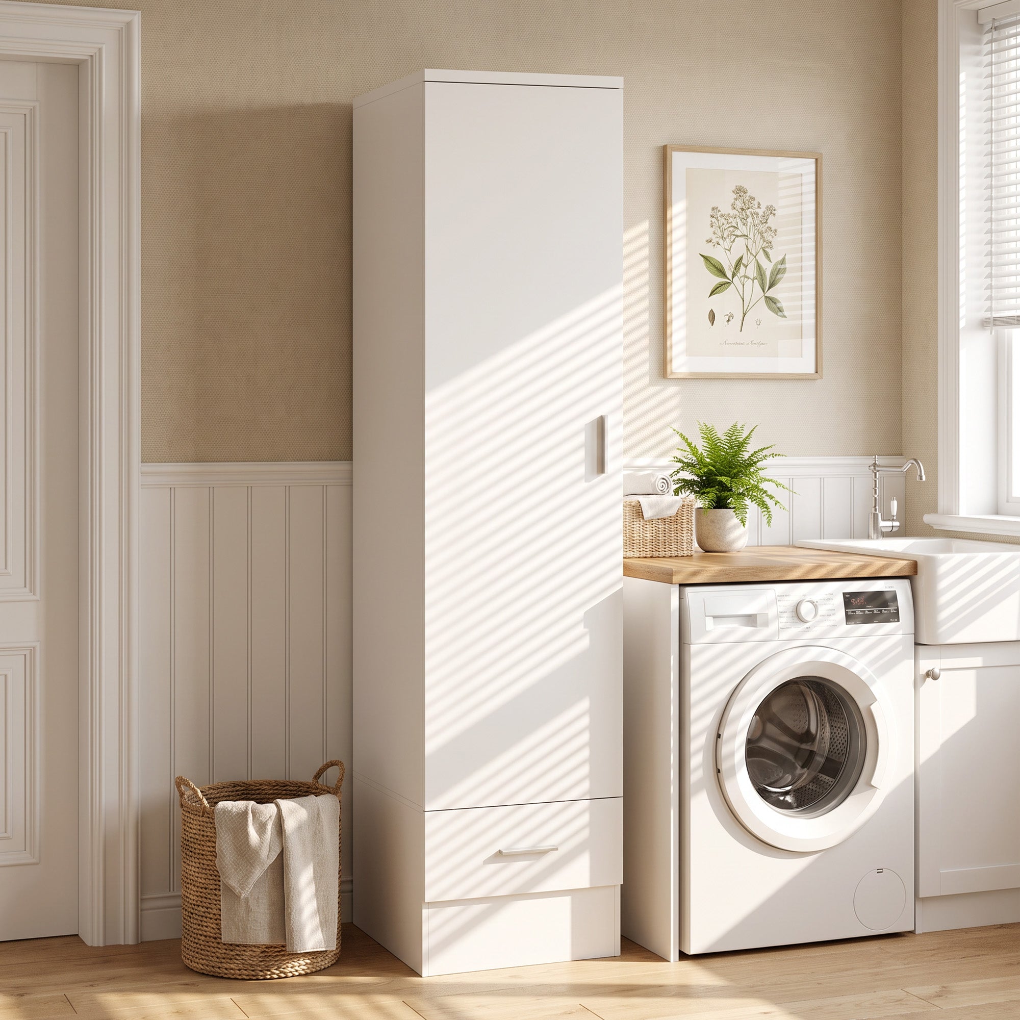HOMCOM Roupeiro Moderno para Quarto com Barra de Pendurar e Gaveta