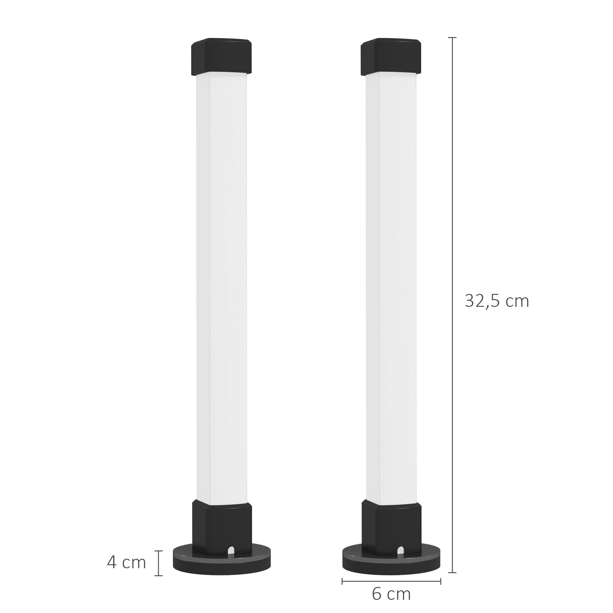 HOMCOM Conjunto 2 Candeeiros Mesa LED RGB Bluetooth Música