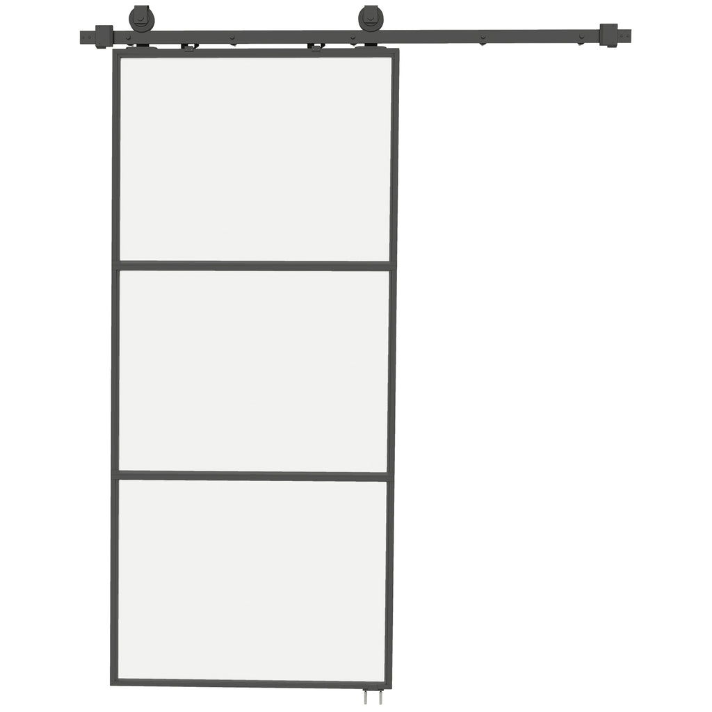 HOMCOM Porta de Correr de Vidro com Fecho Suave 91,4x203,2 cm